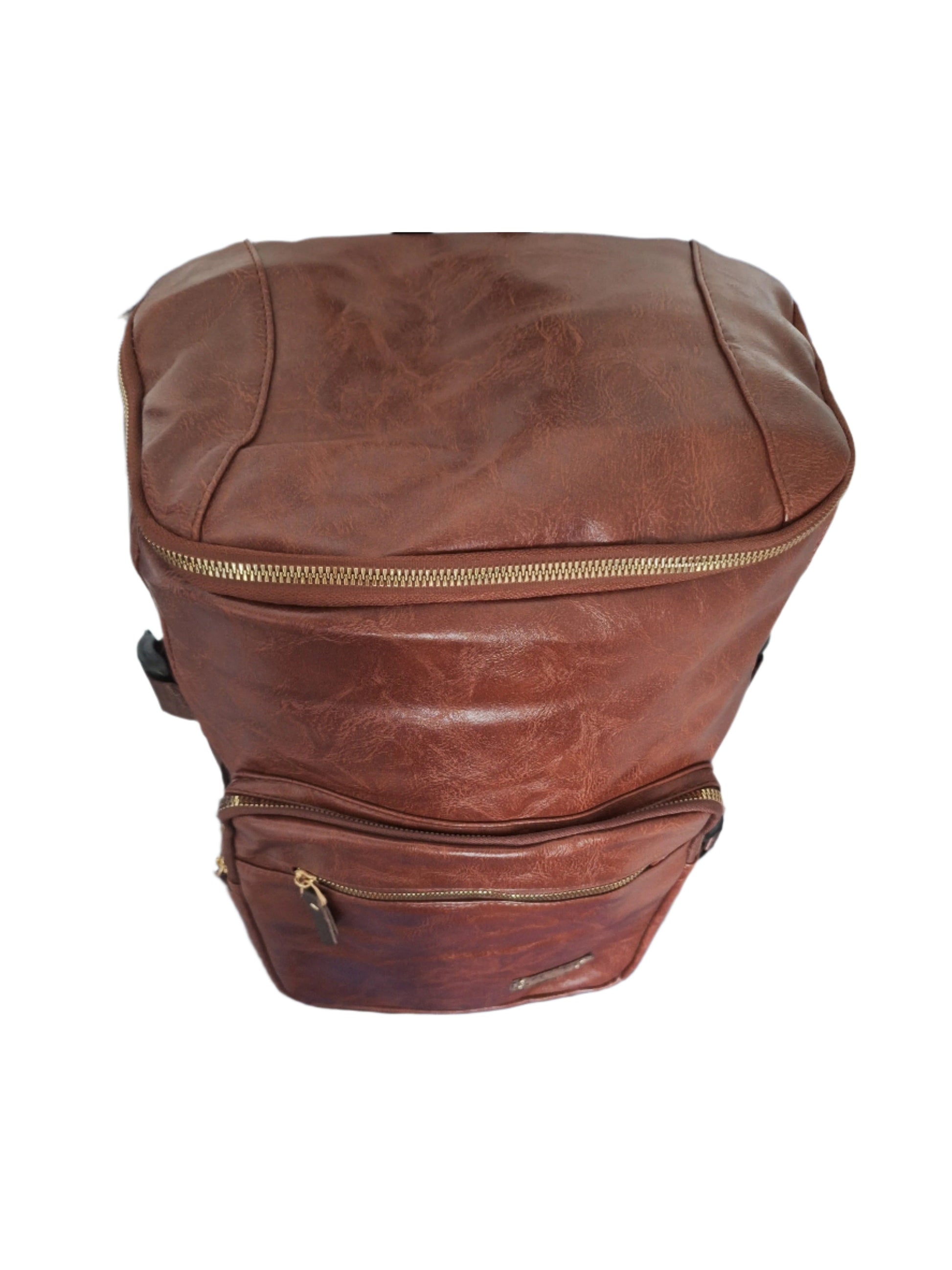 Mill The Sky: Big-TALLER Large Distressed Faux Leather Hiking & Travel Backpack. MOCCA BROWN. Extra Large Tall 50cm Capacity Format My Store
