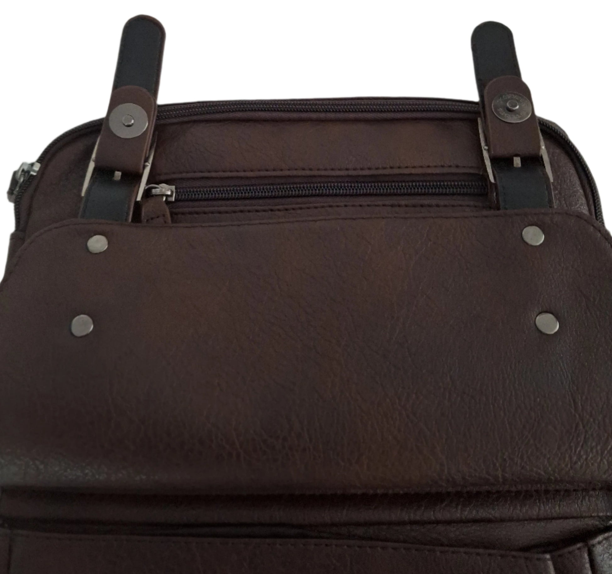 Mill The Sky: Travel-CUBE Heavy Duty Square Retro Vibe Faux Leather Backpack. DARK BROWN. Handcrafted My Store
