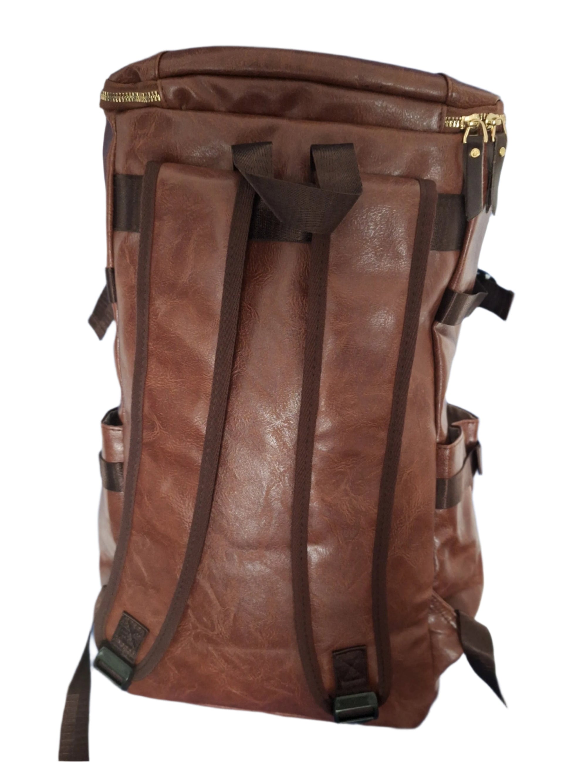Mill The Sky: Big-TALLER Large Distressed Faux Leather Hiking & Travel Backpack. MOCCA BROWN. Extra Large Tall 50cm Capacity Format My Store