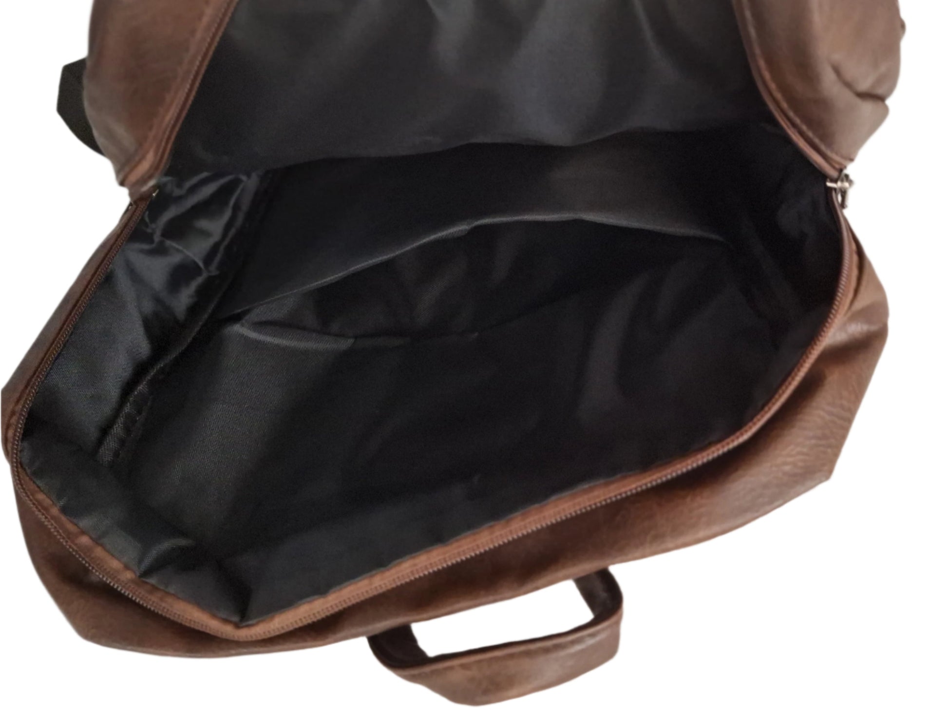 Mill The Sky: Rock-BOX Distressed Faux Leather Handcrafted Front Fold Backpack MOCCA BROWN My Store