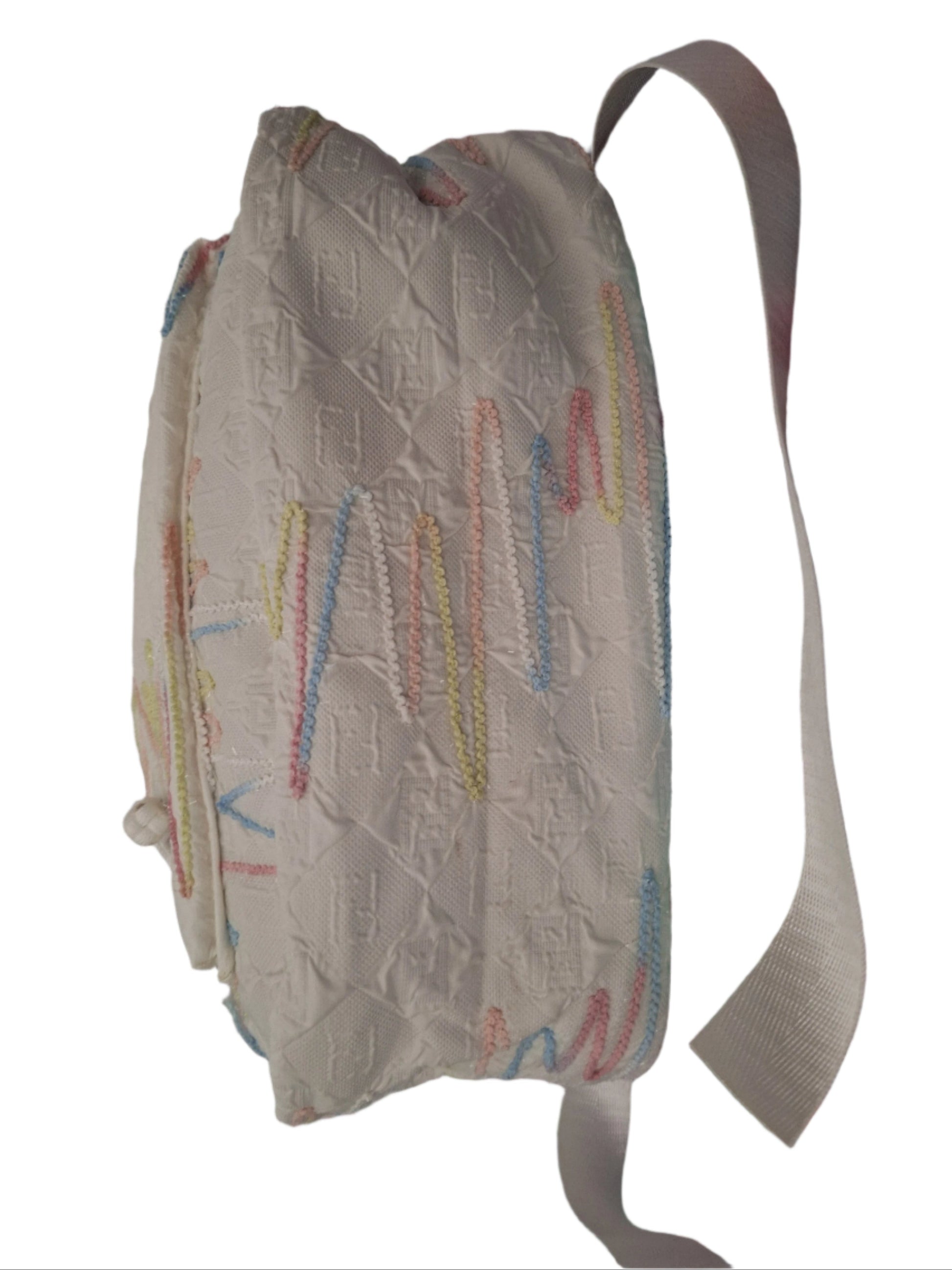 Mill The Sky: Angel-MARSHMALLOW Candy White & Rainbow Full Size Sparkle Backpack My Store