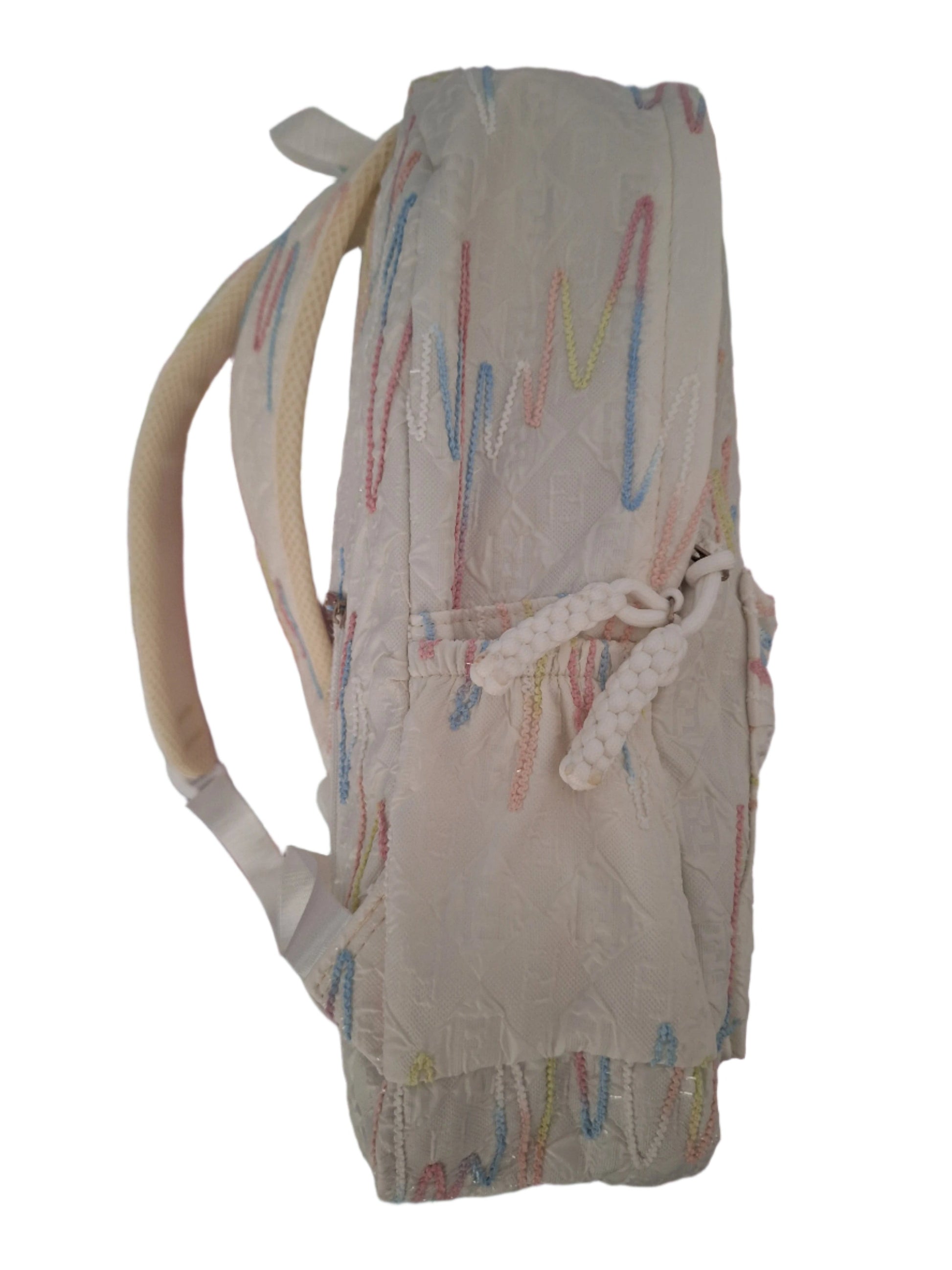 Mill The Sky: Angel-MARSHMALLOW Candy White & Rainbow Full Size Sparkle Backpack My Store