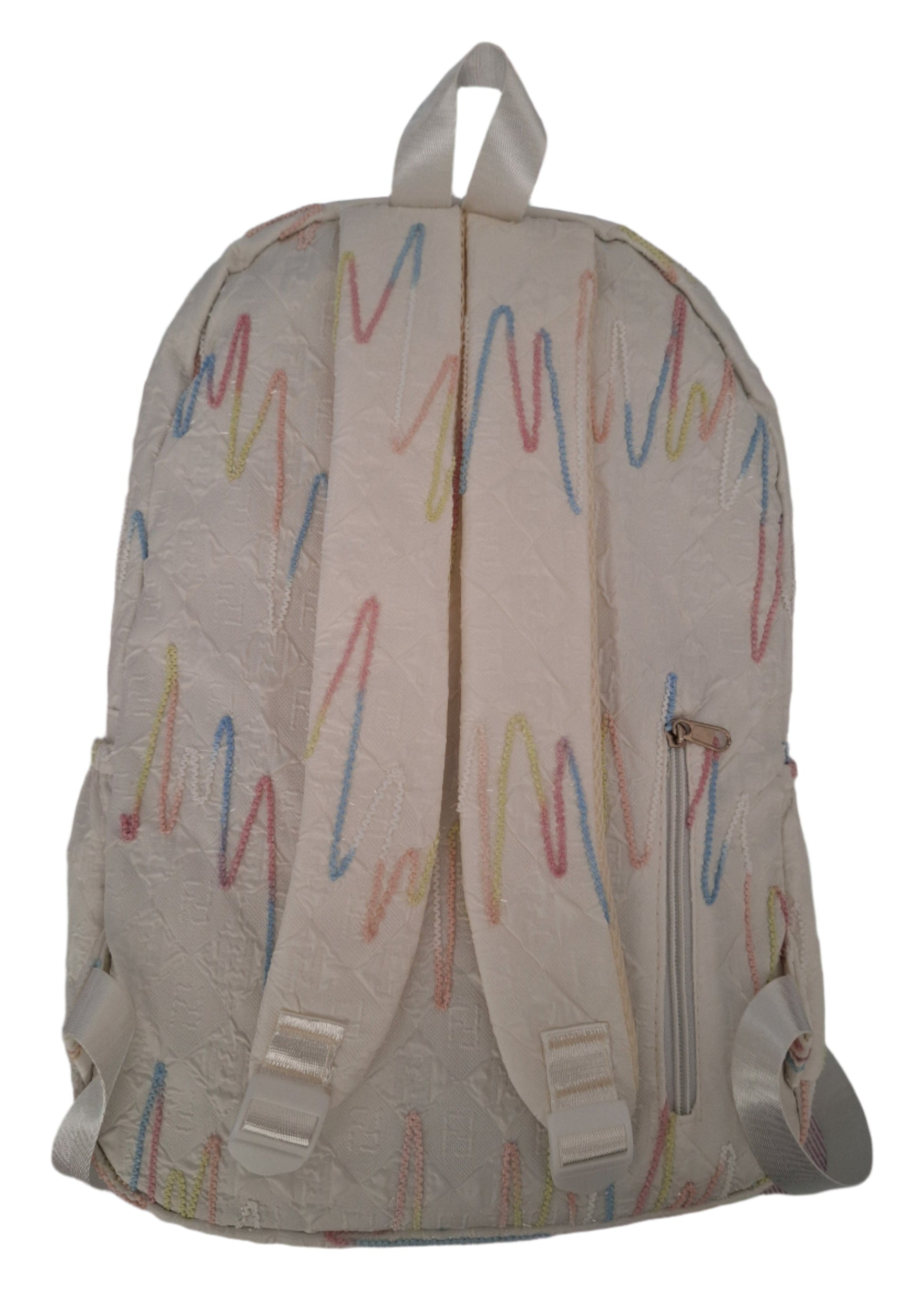 Mill The Sky: Angel-MARSHMALLOW Candy White & Rainbow Full Size Sparkle Backpack My Store