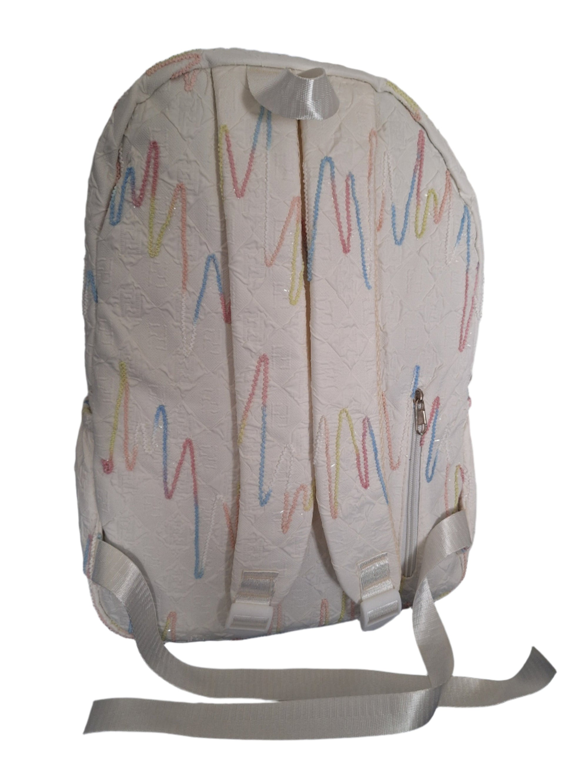 Mill The Sky: Angel-MARSHMALLOW Candy White & Rainbow Full Size Sparkle Backpack My Store
