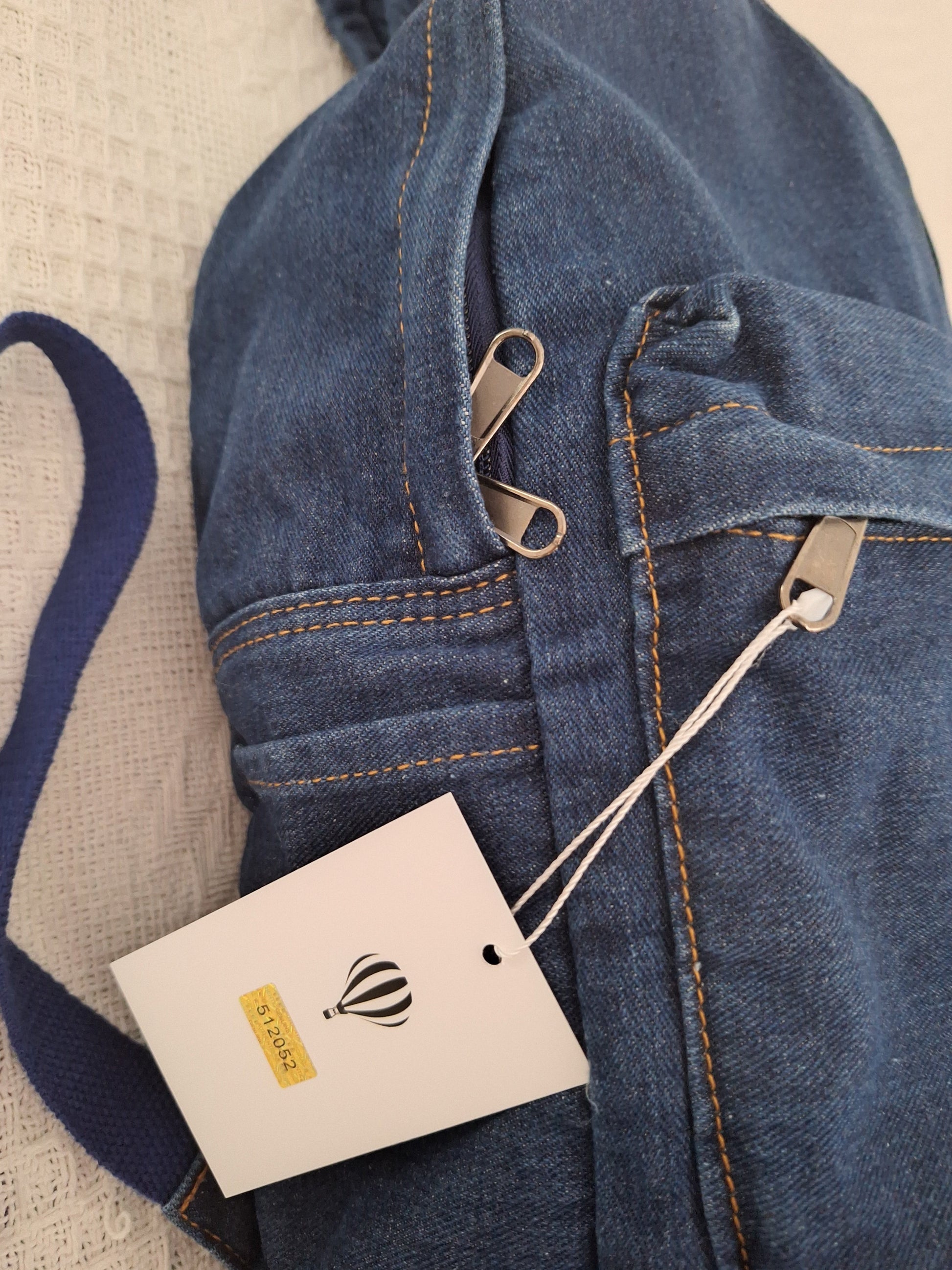 Mill The Sky: Down-TOWN Stonewashed LIGHT BLUE Denim lightweight roll-up backpack My Store