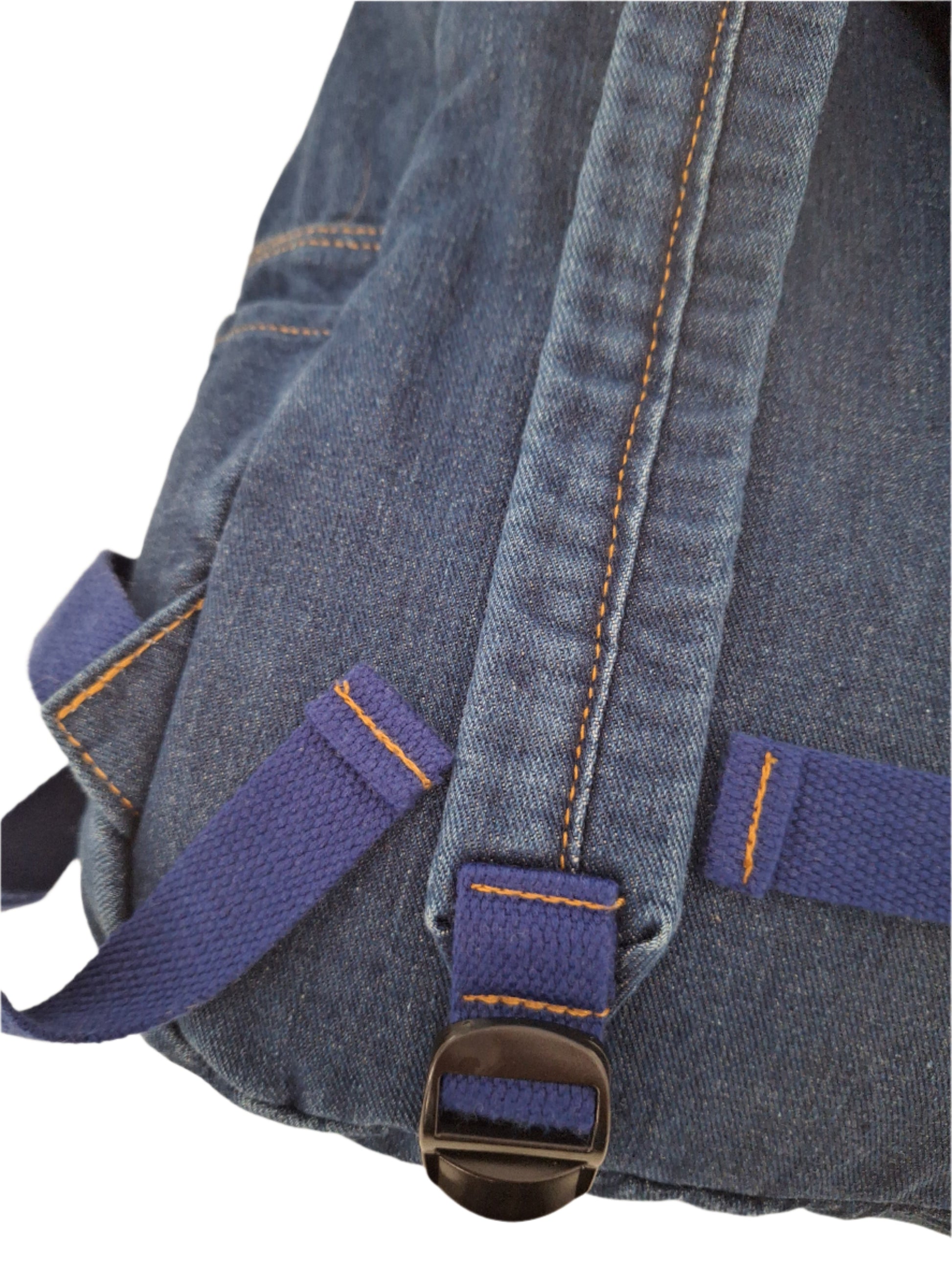 Mill The Sky: Down-TOWN Stonewashed LIGHT BLUE Denim lightweight roll-up backpack My Store