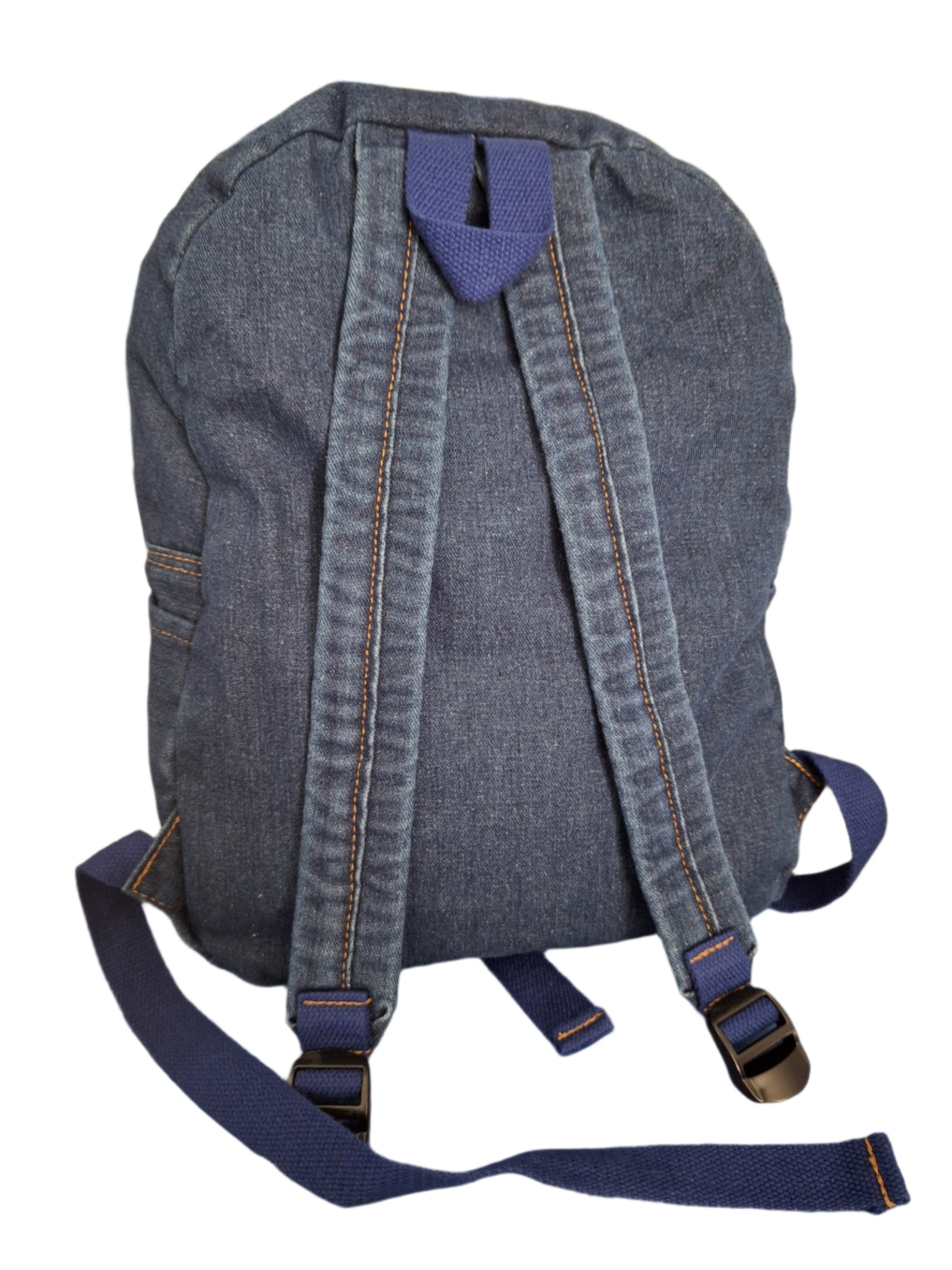 Mill The Sky: Down-TOWN Stonewashed LIGHT BLUE Denim lightweight roll-up backpack My Store