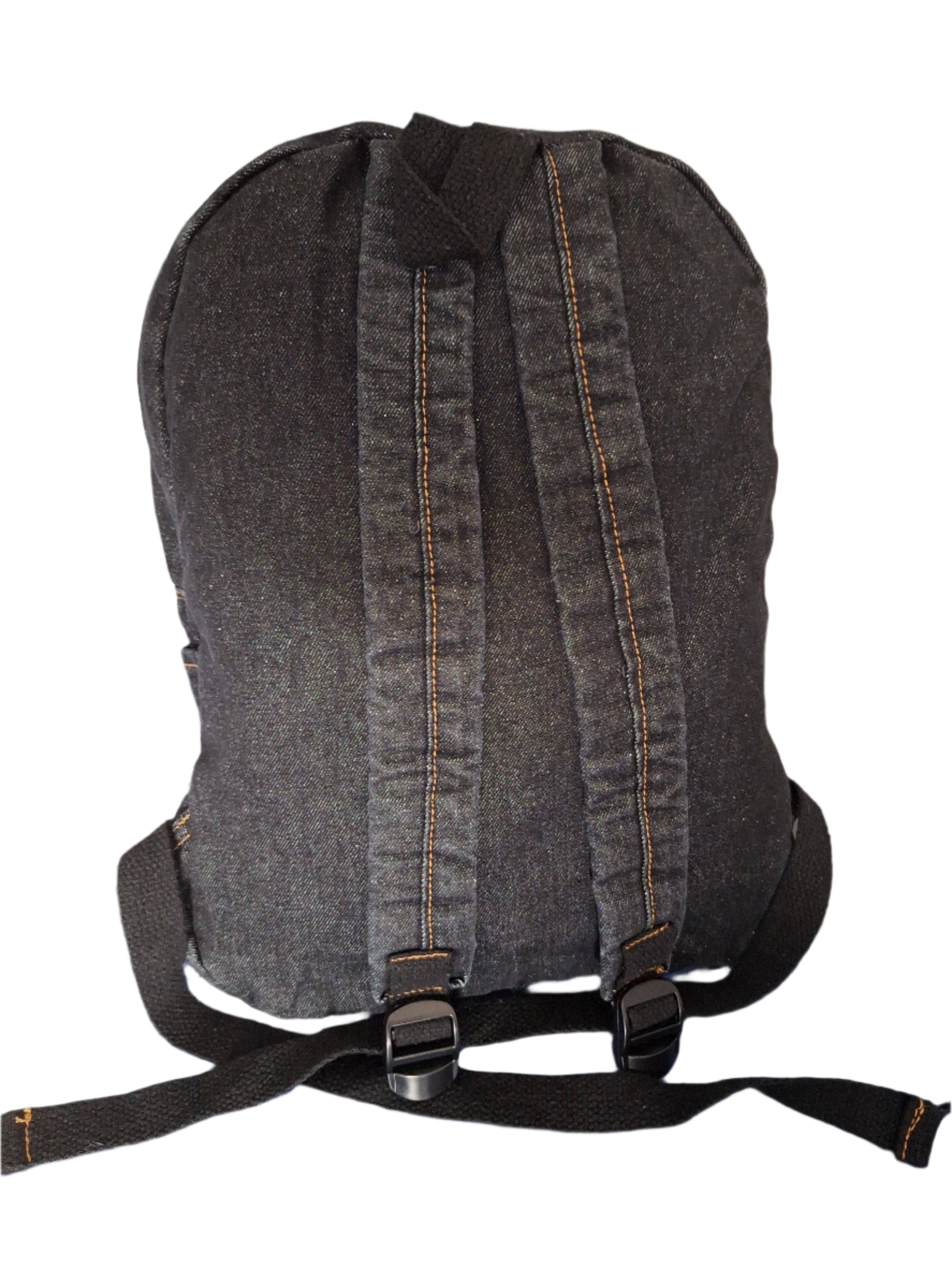 Mill The Sky: Down-TOWN Stonewashed DARK GREY Denim lightweight roll-up backpack. My Store