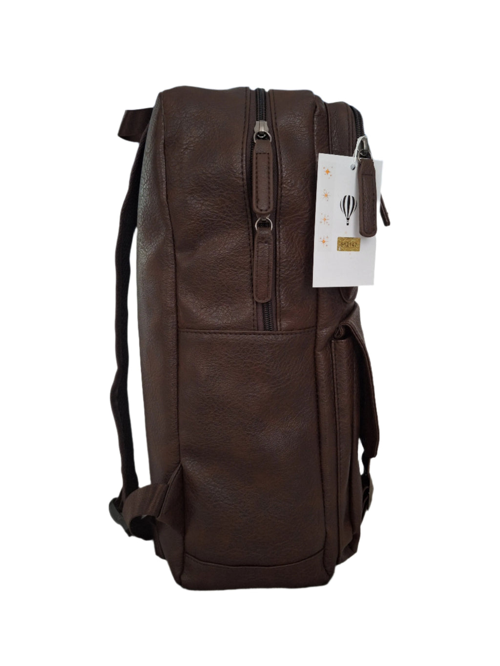 Mill The Sky: Travel-CUBE Heavy Duty Square Retro Vibe Faux Leather Backpack. DARK BROWN. Handcrafted My Store