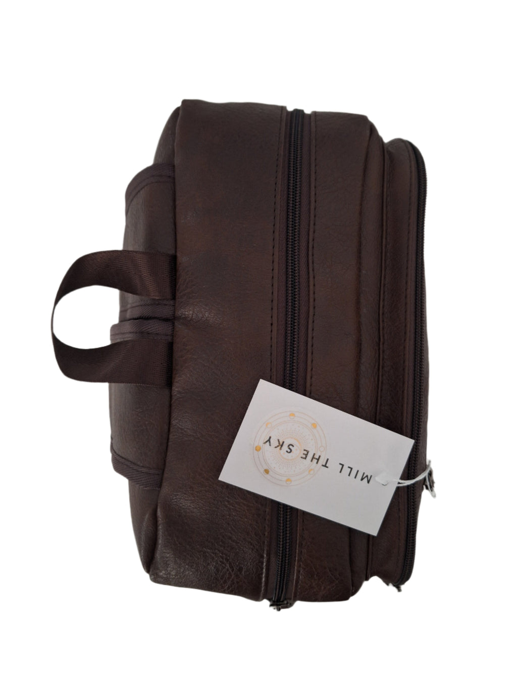 Mill The Sky: Travel-CUBE Heavy Duty Square Retro Vibe Faux Leather Backpack. DARK BROWN. Handcrafted My Store