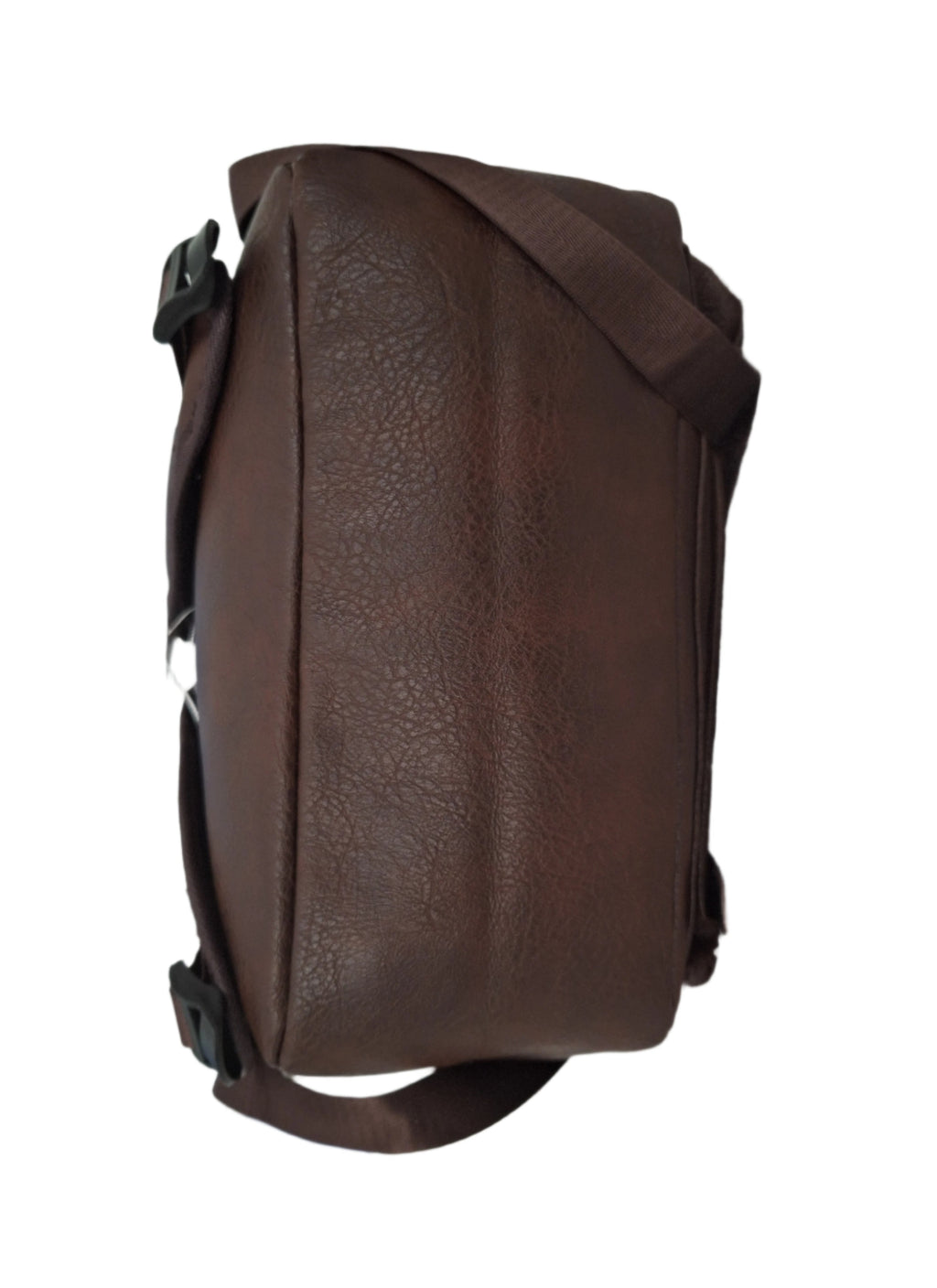 Mill The Sky: Travel-CUBE Heavy Duty Square Retro Vibe Faux Leather Backpack. DARK BROWN. Handcrafted My Store