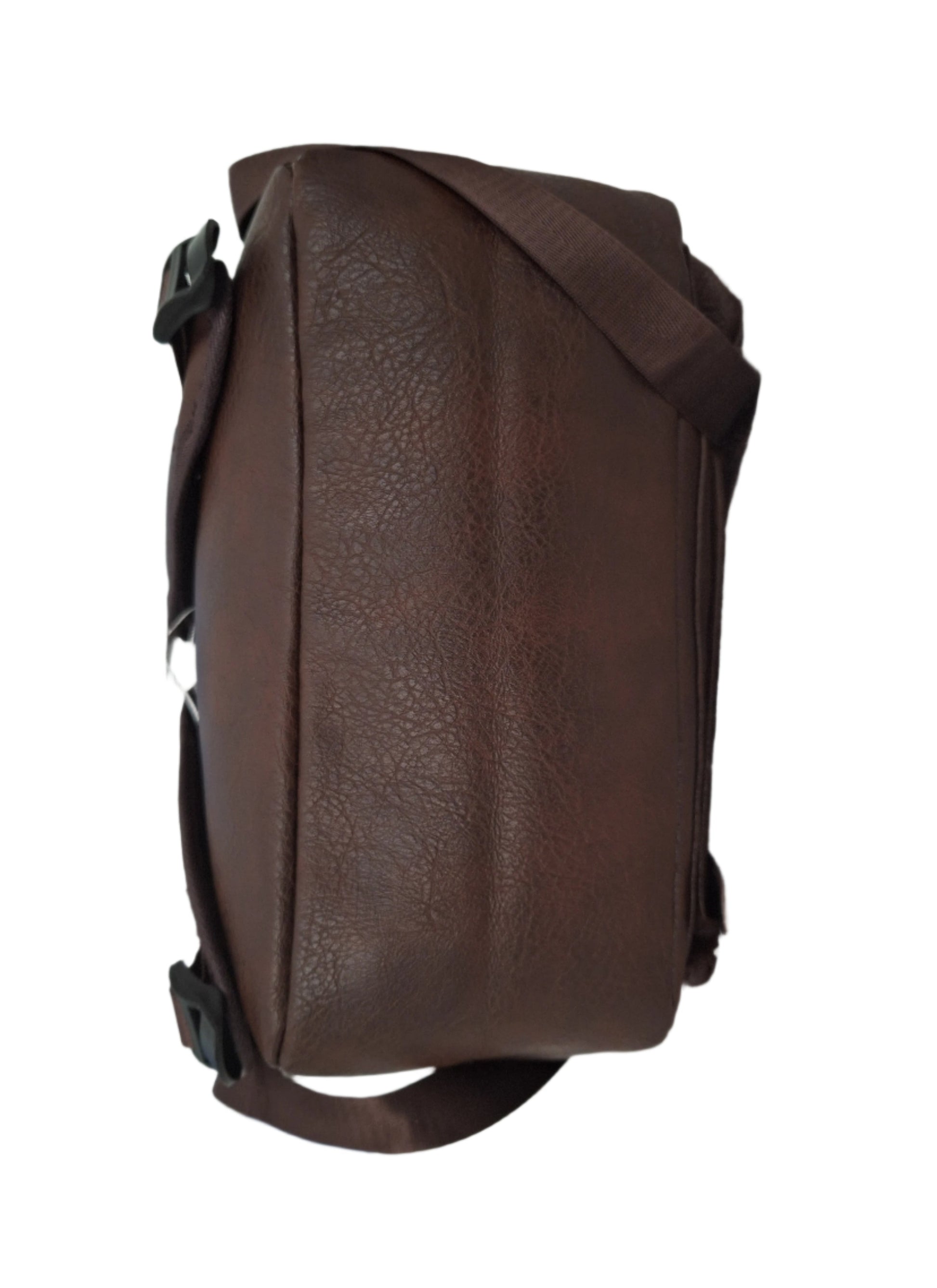 Mill The Sky: Travel-CUBE Heavy Duty Square Retro Vibe Faux Leather Backpack. DARK BROWN. Handcrafted My Store