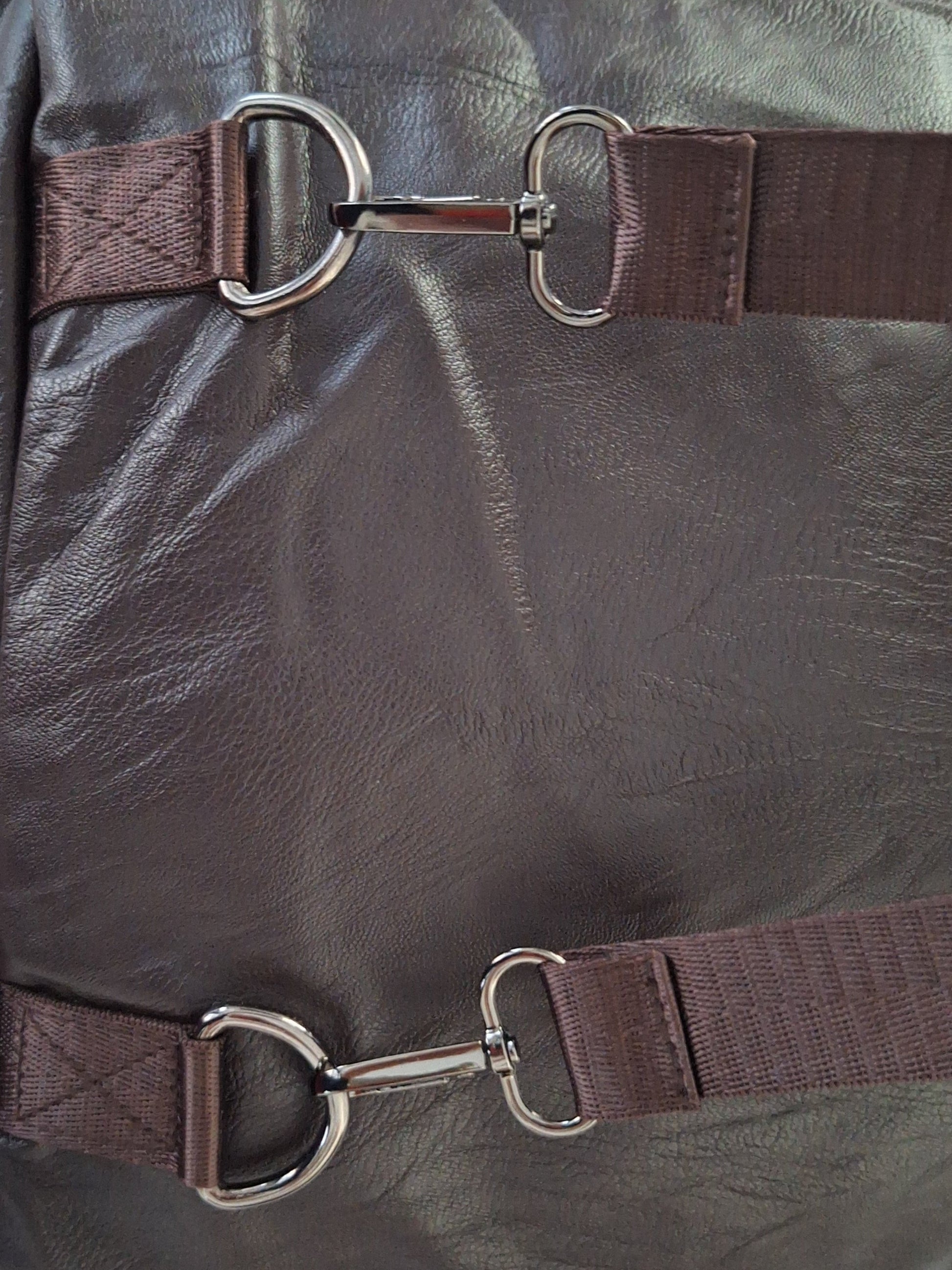 Mill The Sky: Show-SIDE Multi-Format Faux Leather Backpack & Duffel Bag. DARK BROWN. Handmade. Side Loaded. Mill The Sky