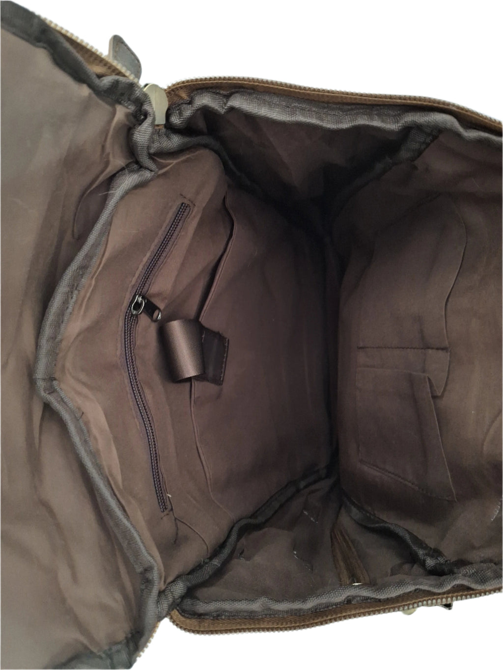 Mill The Sky: Super-MOOCH Large Rustic Tough Faux Leather World Travel Backpack. WASHED MOCCA BROWN. Distressed. Handmade. Mill The Sky