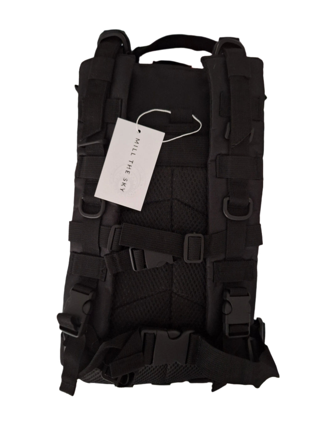 Mill The Sky: Go-TREKmini Heavy Duty Mult-Storage Adjustable Fit Hiking Backpack. JET BLACK Mill The Sky