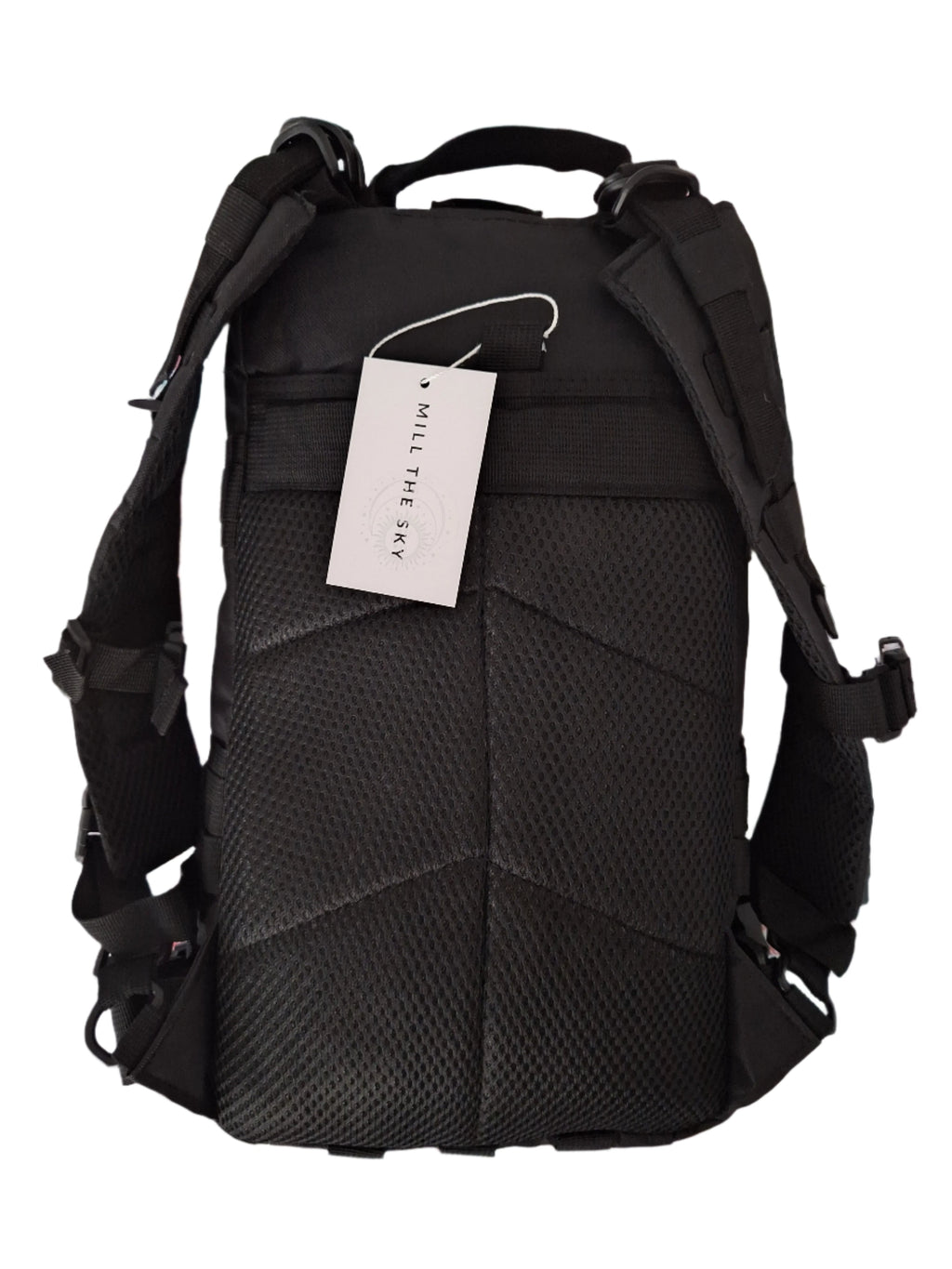 Mill The Sky: Go-TREKmini Heavy Duty Mult-Storage Adjustable Fit Hiking Backpack. JET BLACK Mill The Sky