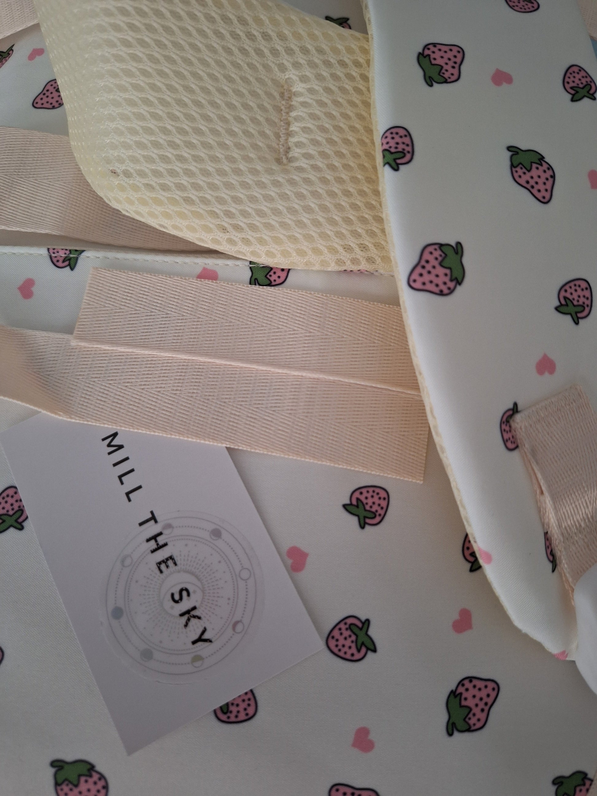 Mill The Sky: Fred-BERRY Stylish Strawberry Print Two-Pouch Casual Day Backpack Mill The Sky