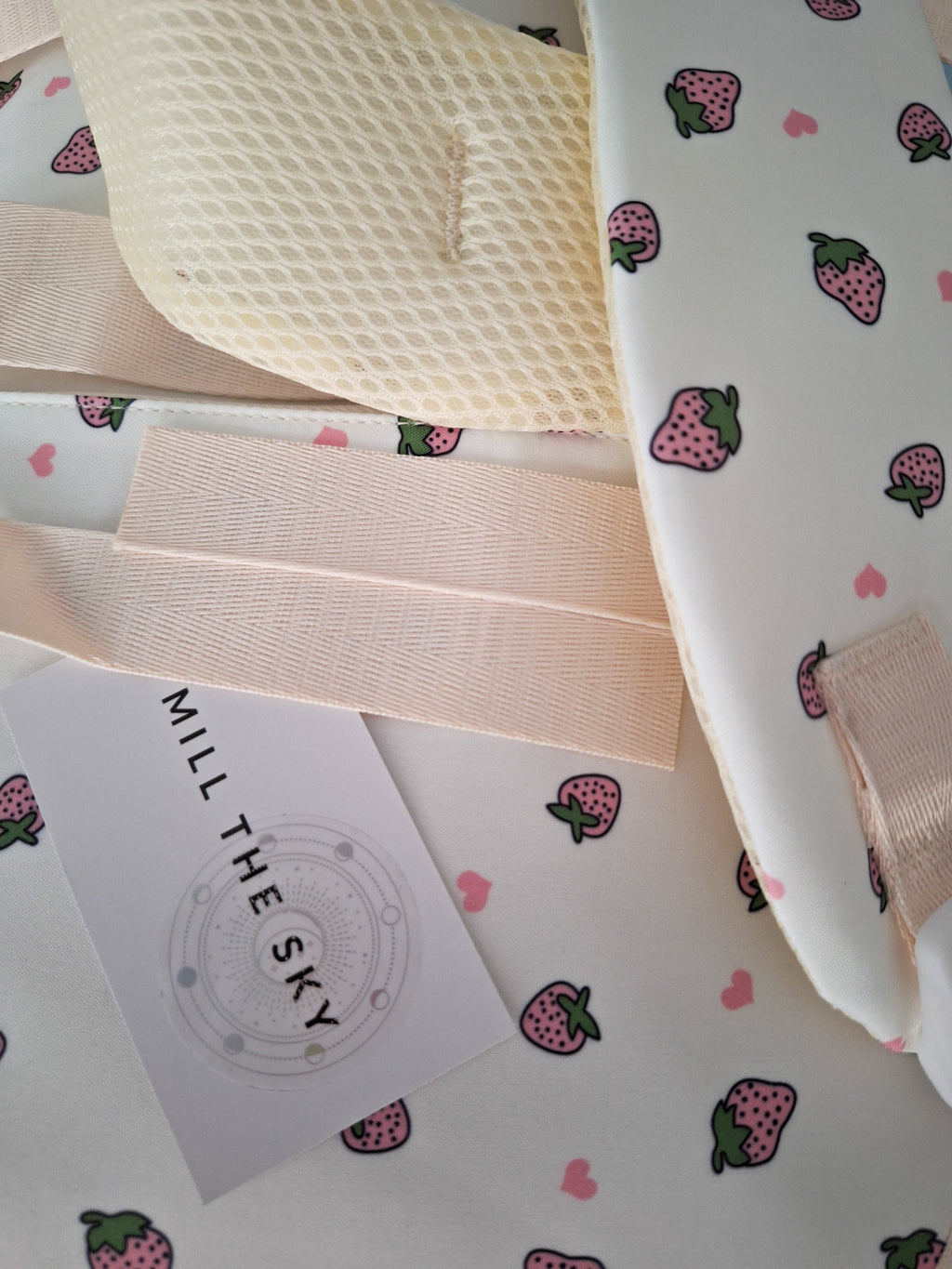 Mill The Sky: Fred-BERRY Stylish Strawberry Print Two-Pouch Casual Day Backpack Mill The Sky