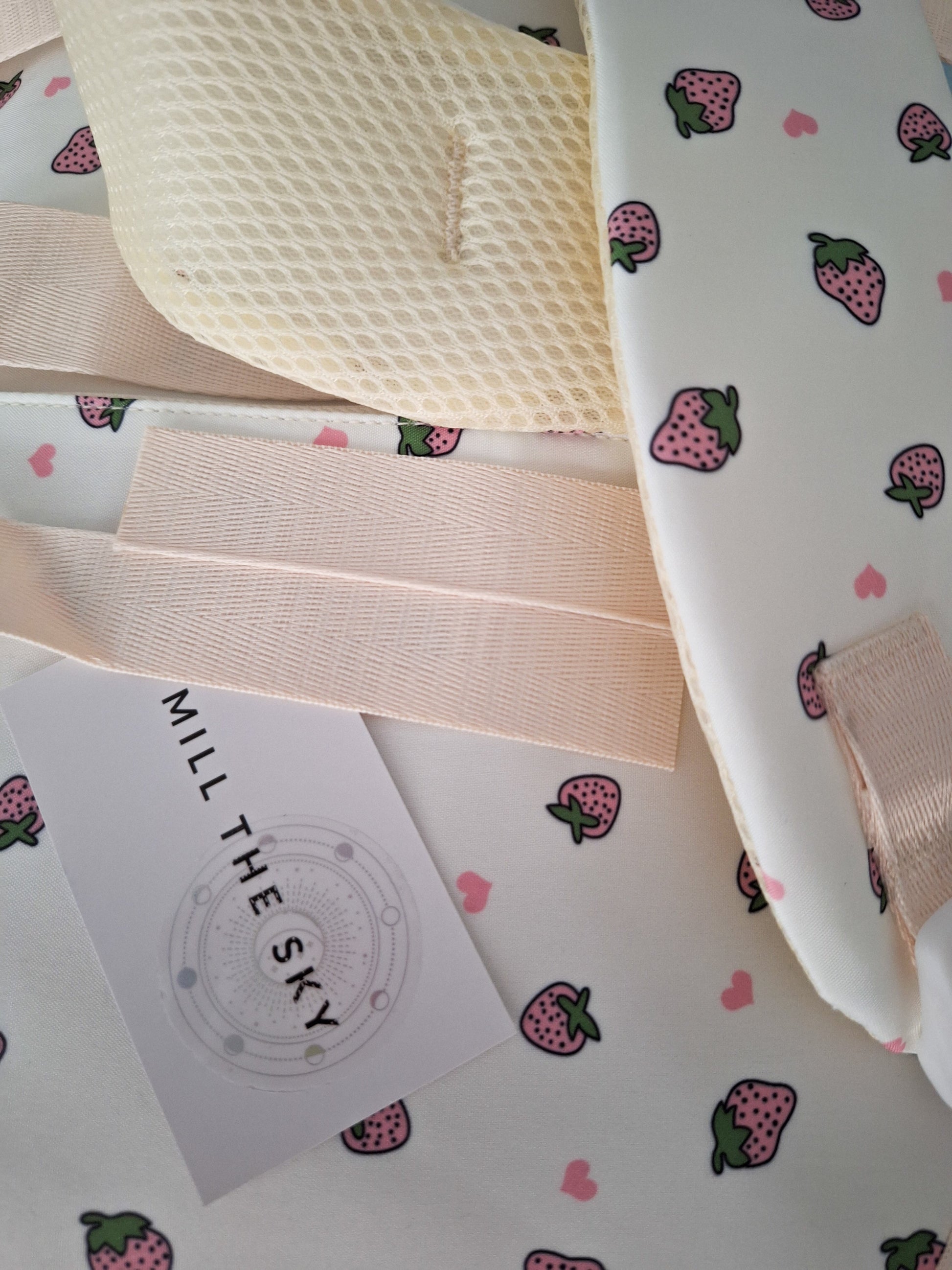 Mill The Sky: Fred-BERRY Stylish Strawberry Print Two-Pouch Casual Day Backpack Mill The Sky