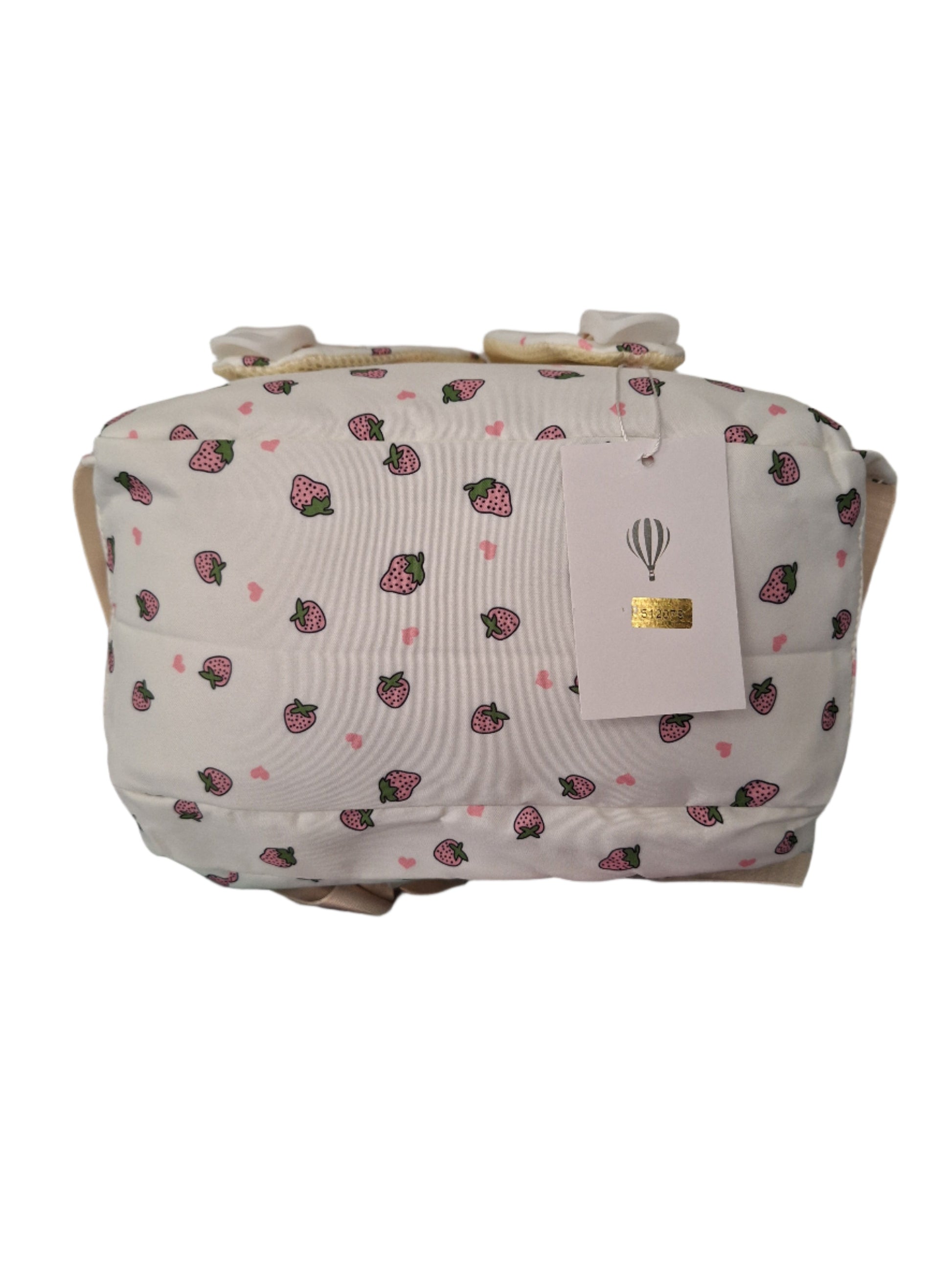 Mill The Sky: Fred-BERRY Stylish Strawberry Print Two-Pouch Casual Day Backpack Mill The Sky