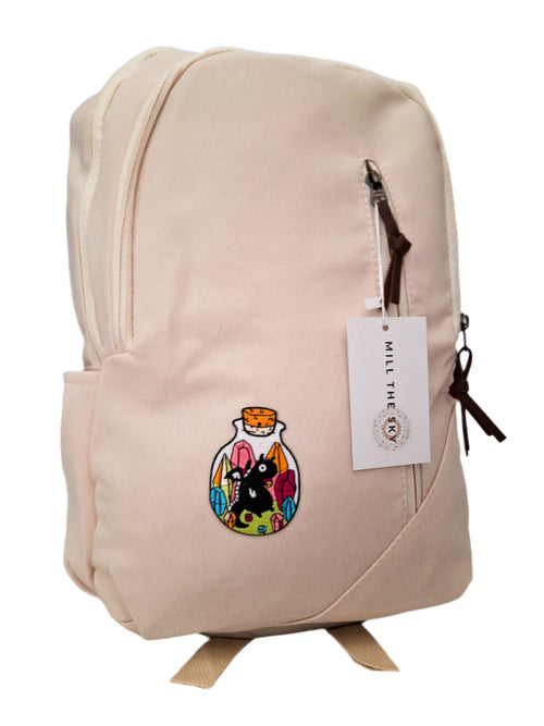 Mill The Sky: Alchemy-DRAGON Unisex Stylish Padded Limited Run Themed Canvas Rucksack CREAM Mill The Sky