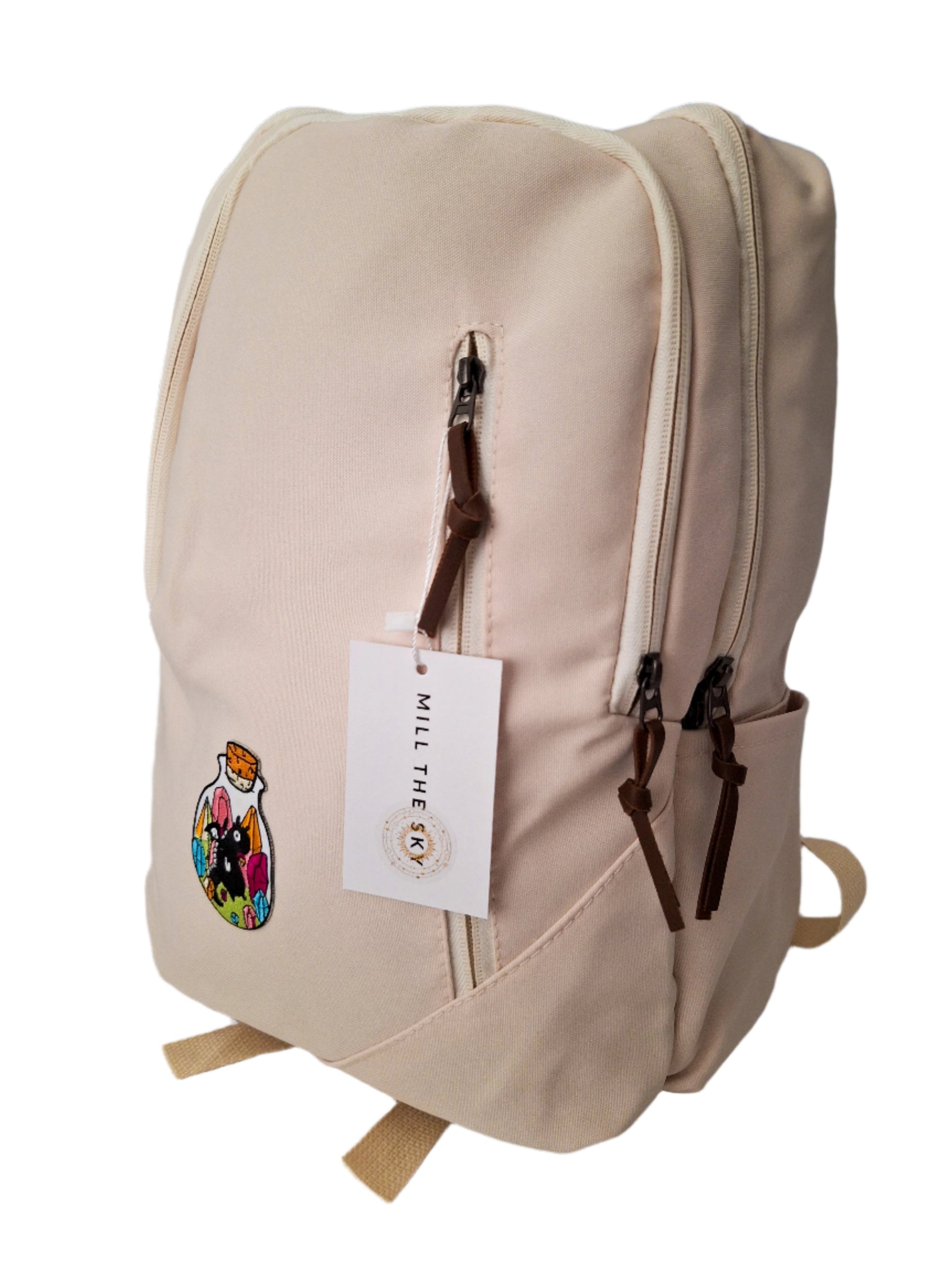 Mill The Sky: Alchemy-DRAGON Unisex Stylish Padded Limited Run Themed Canvas Rucksack CREAM Mill The Sky