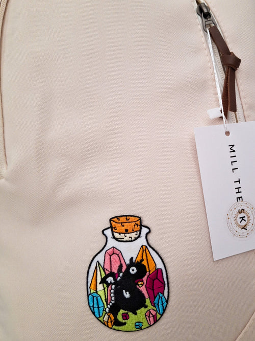 Mill The Sky: Alchemy-DRAGON Unisex Stylish Padded Limited Run Themed Canvas Rucksack CREAM Mill The Sky