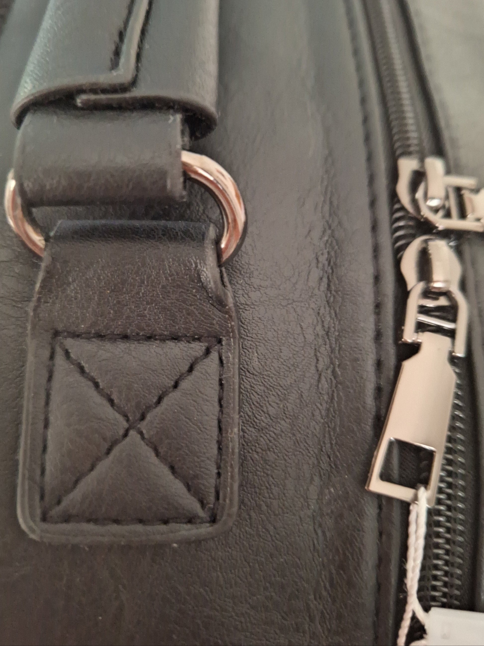 Mill The Sky: Ash-BLOC Square Distressed Faux Leather Fold & Top Hold Backpack. JET BLACK. Heavy Duty Mesh Straps Mill The Sky