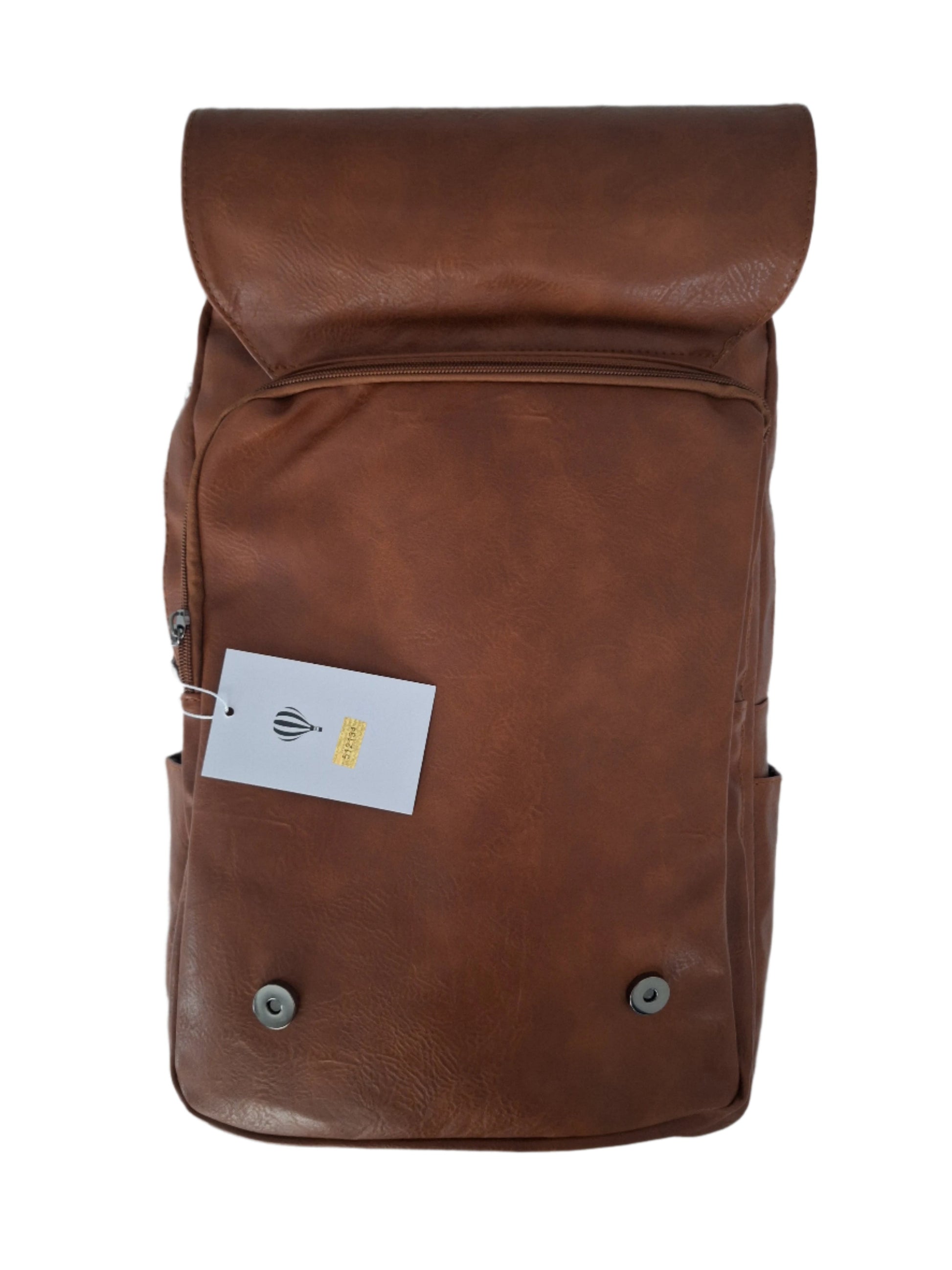 Mill The Sky: Rock-BOX Distressed Imitation Faux Leather Handcrafted Front Foldable Travel Commuting Backpack / Bag in WASHED TAN Mill The Sky