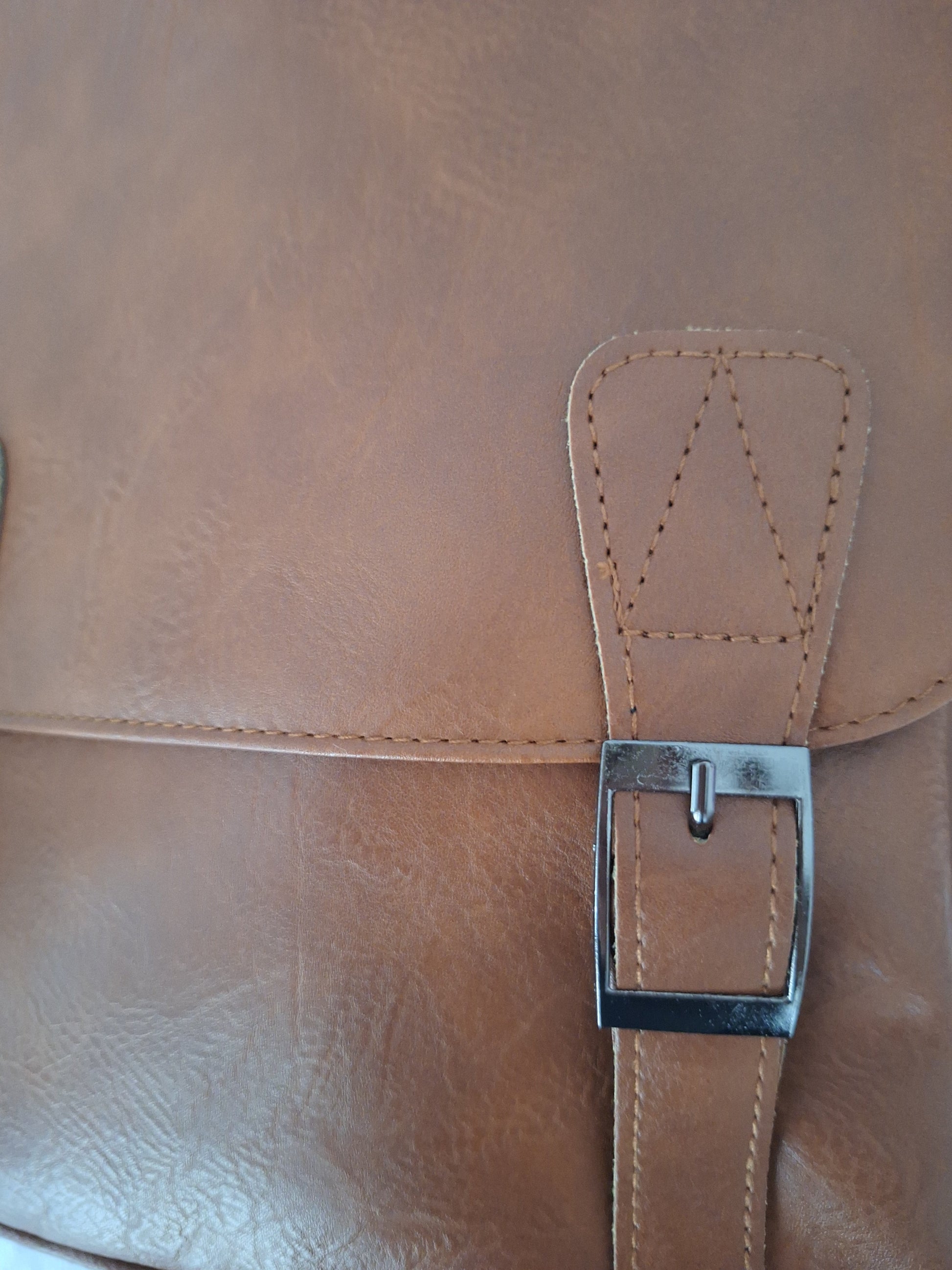 Mill The Sky: Rock-BOX Distressed Imitation Faux Leather Handcrafted Front Foldable Travel Commuting Backpack / Bag in WASHED TAN Mill The Sky