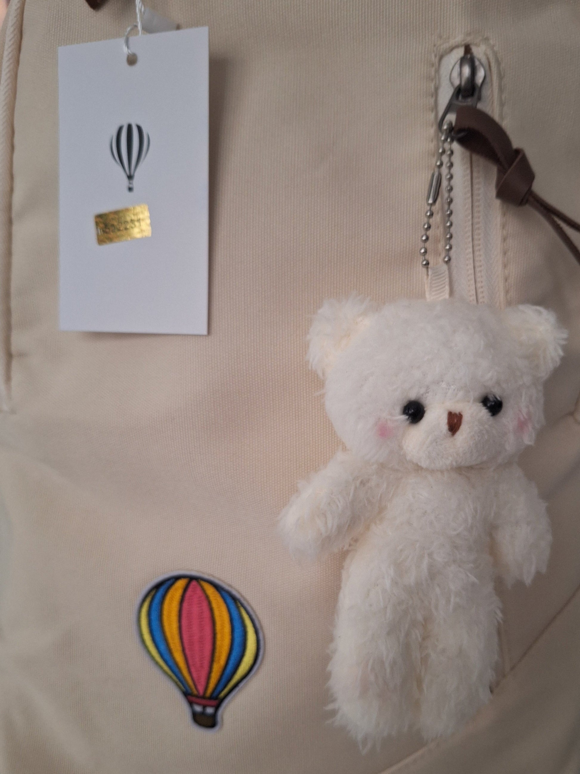 Mill The Sky: Aero-BEAR Unisex Stylish Padded Limited Run Themed Canvas Rucksack CREAM Mill The Sky