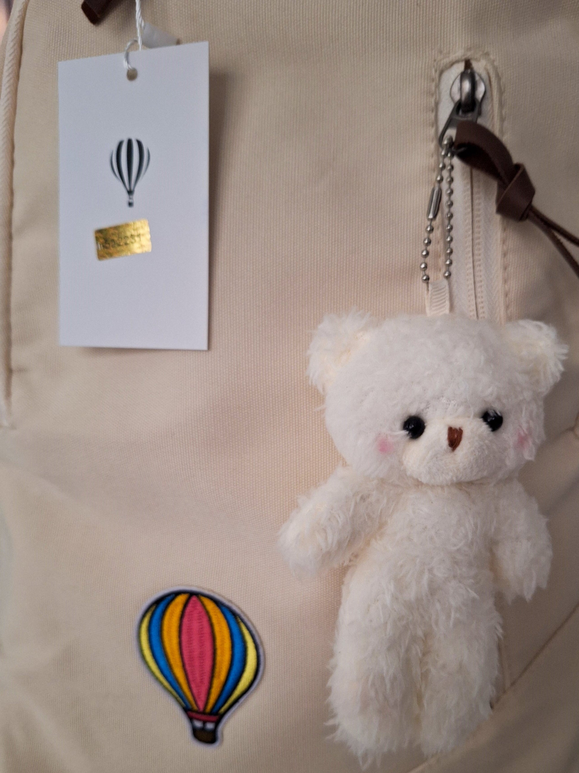Mill The Sky: Aero-BEAR Unisex Stylish Padded Limited Run Themed Canvas Rucksack CREAM Mill The Sky