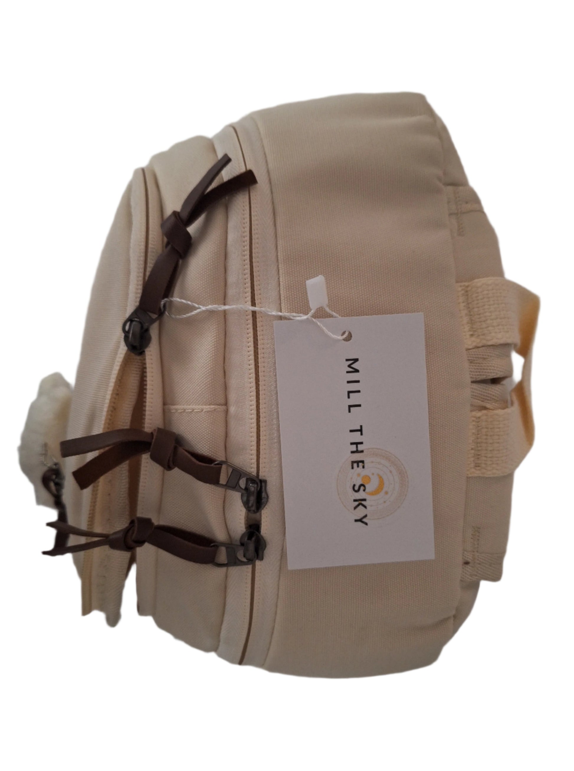 Mill The Sky: Aero-BEAR Unisex Stylish Padded Limited Run Themed Canvas Rucksack CREAM Mill The Sky
