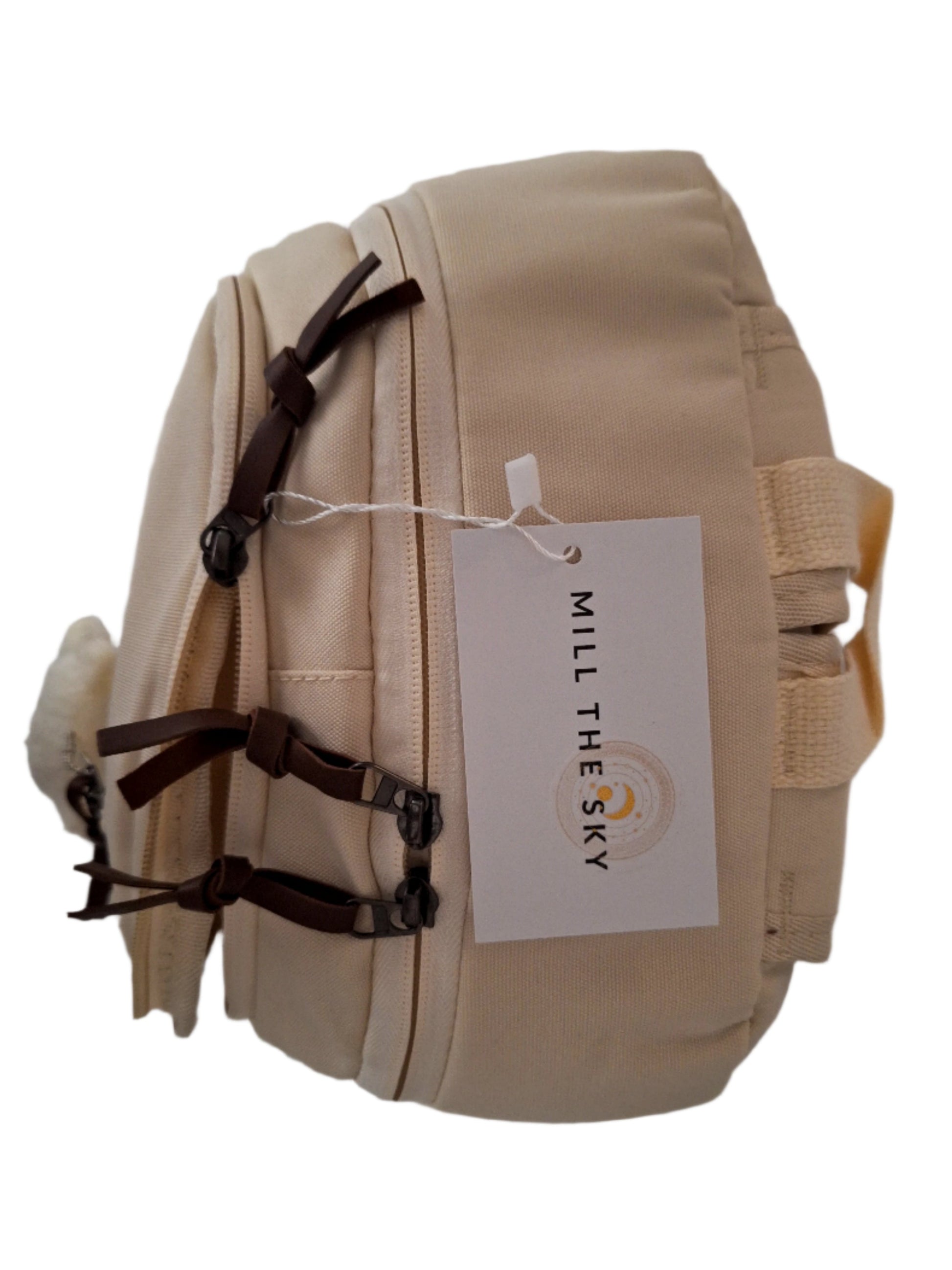 Mill The Sky: Aero-BEAR Unisex Stylish Padded Limited Run Themed Canvas Rucksack CREAM Mill The Sky