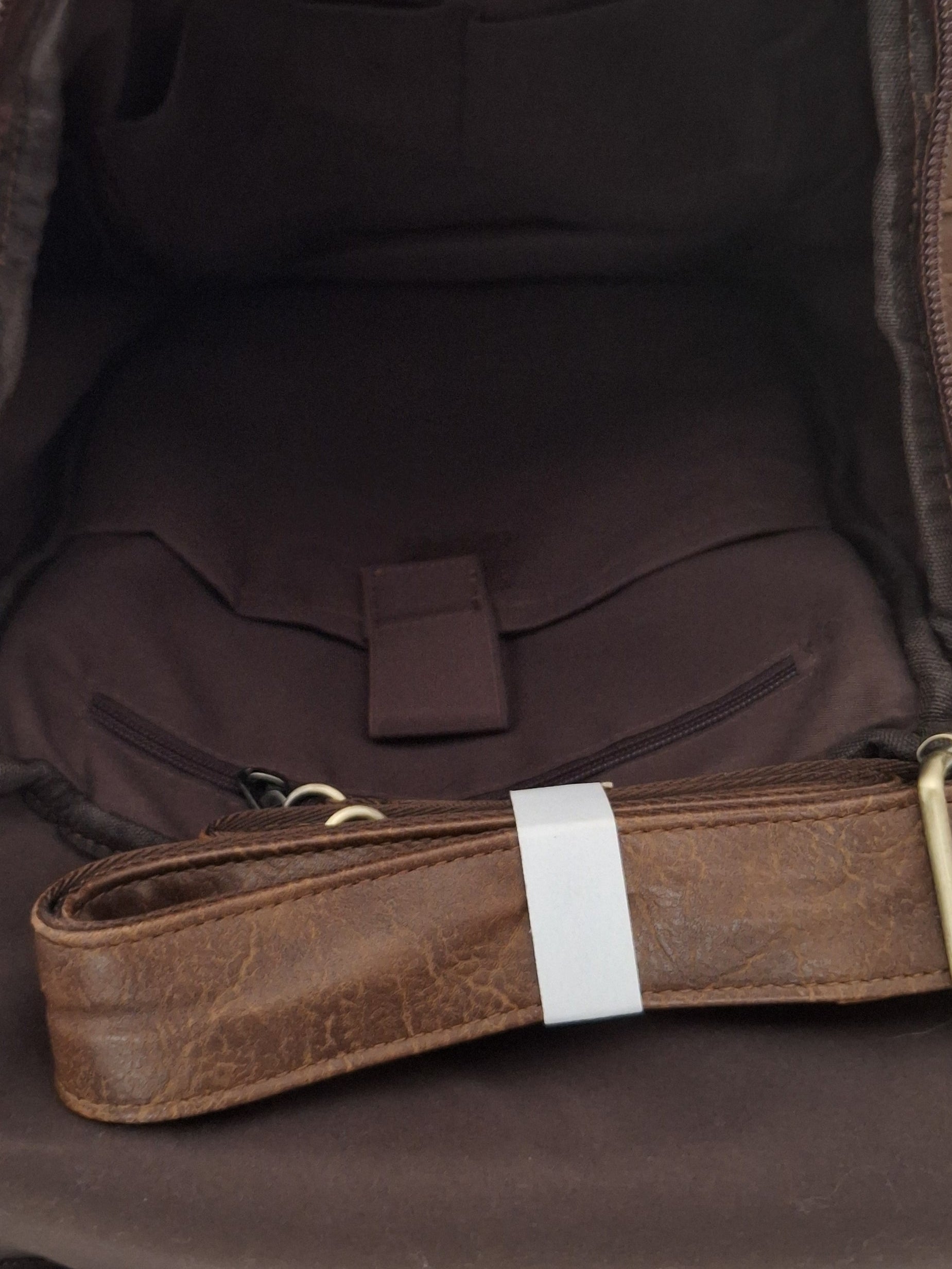 Mill The Sky: Super-MOOCH Large Rustic Tough Faux Leather World Travel Backpack. WASHED MOCCA BROWN. Distressed. Handmade. (Copy) Mill The Sky