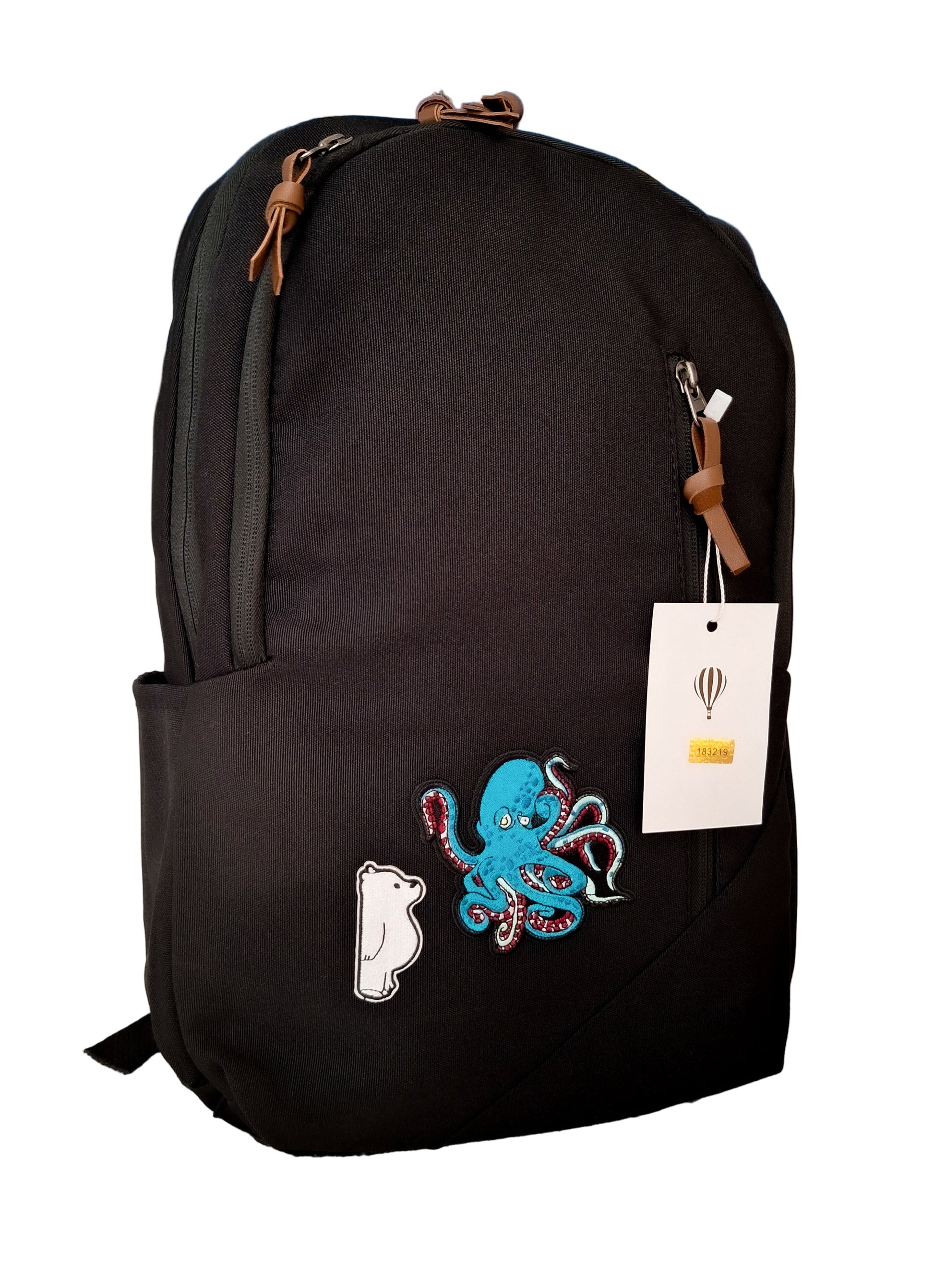 Mill The Sky: Bearly-Bothered-TENTACOOL Padded Artistic Vibrant Canvas Rucksack Backpack For School Work Travel Mill The Sky