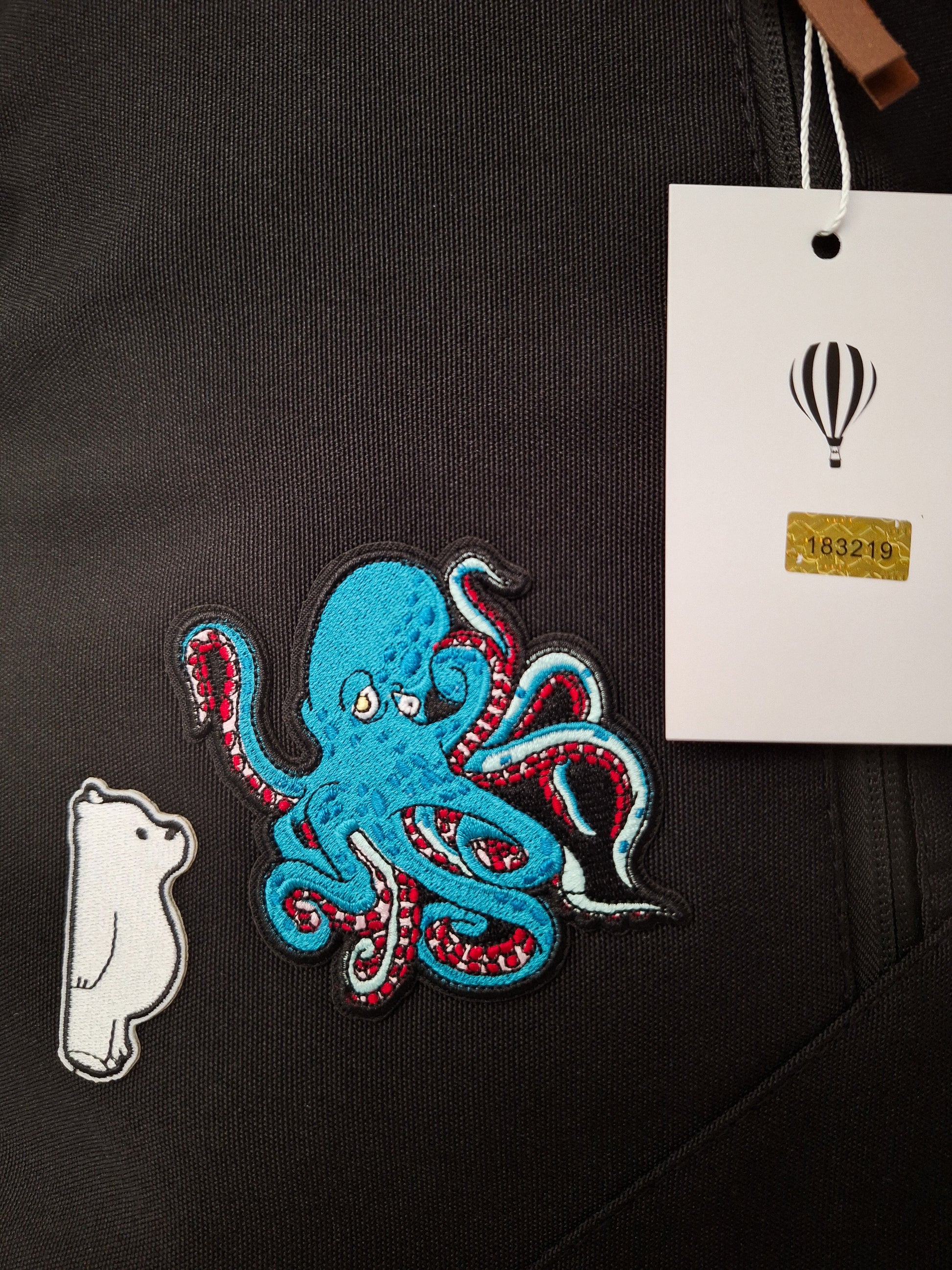Mill The Sky: Bearly-Bothered-TENTACOOL Padded Artistic Vibrant Canvas Rucksack Backpack For School Work Travel Mill The Sky
