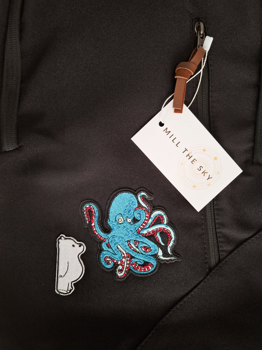 Mill The Sky: Bearly-Bothered-TENTACOOL Padded Artistic Vibrant Canvas Rucksack Backpack For School Work Travel Mill The Sky
