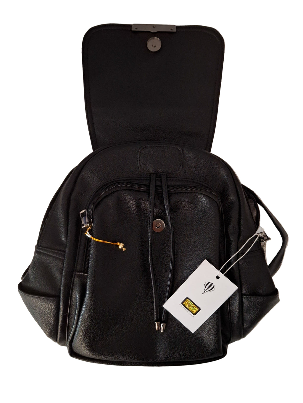 Mill The Sky: The-ONE Womens Faux Imitation Leather Mini Backpack Day Shoulder Bag. BLACK My Store