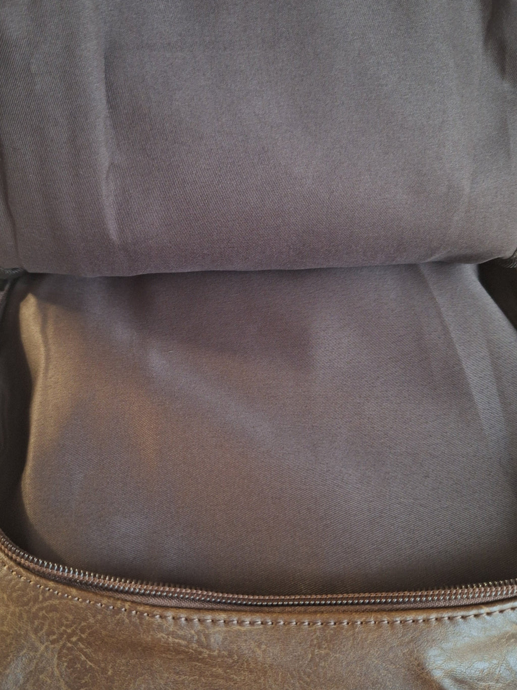 Mill The Sky: Super-MOOCH Large Rustic Tough Faux Leather World Travel Backpack. WASHED MOCCA BROWN. Distressed. Handmade (Copy) Mill The Sky