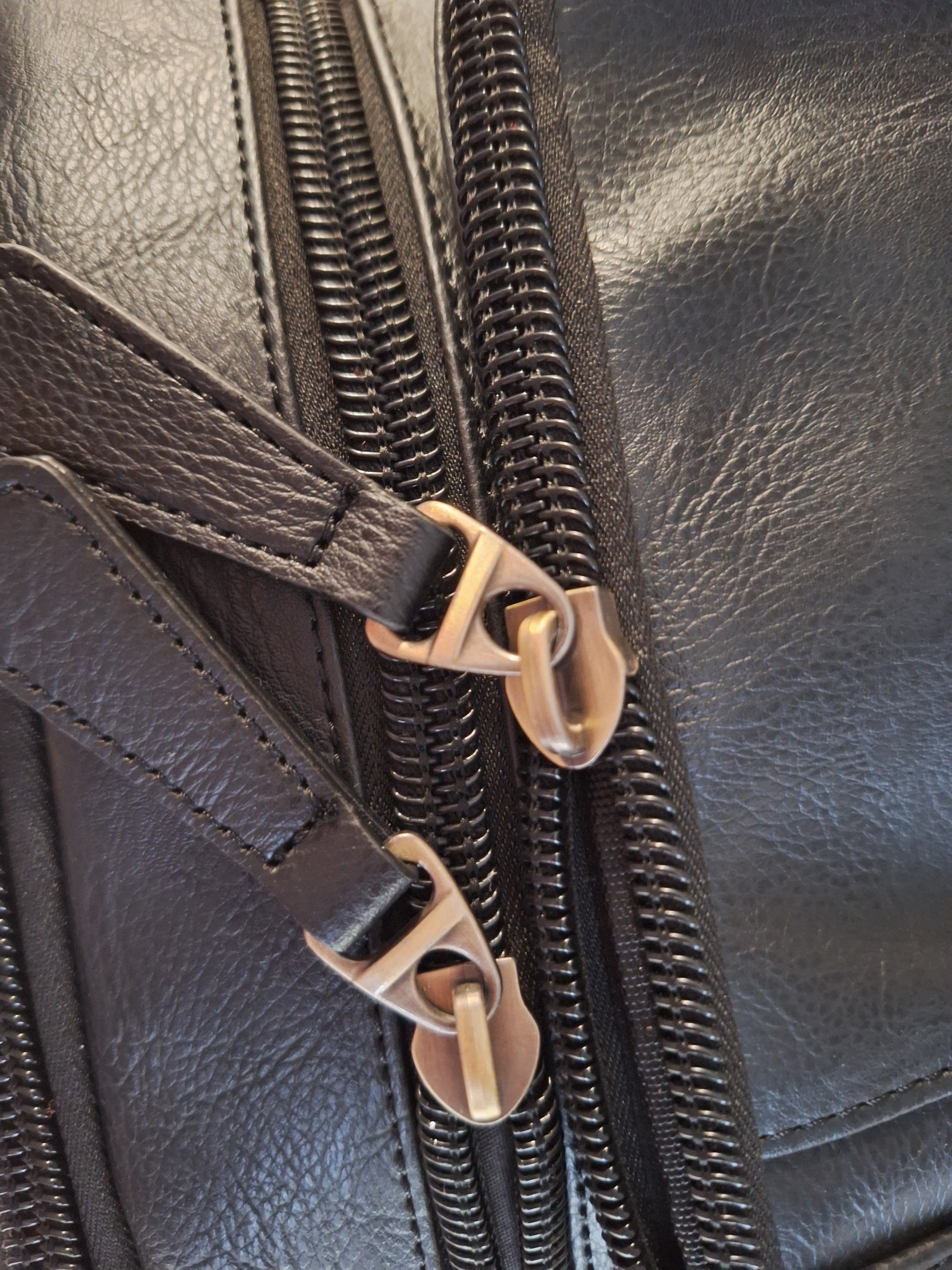 Mill The Sky: Super-MOOCH Large Rustic Tough Faux Leather World Travel Backpack. ASH BLACK. Distressed. Handmade Mill The Sky