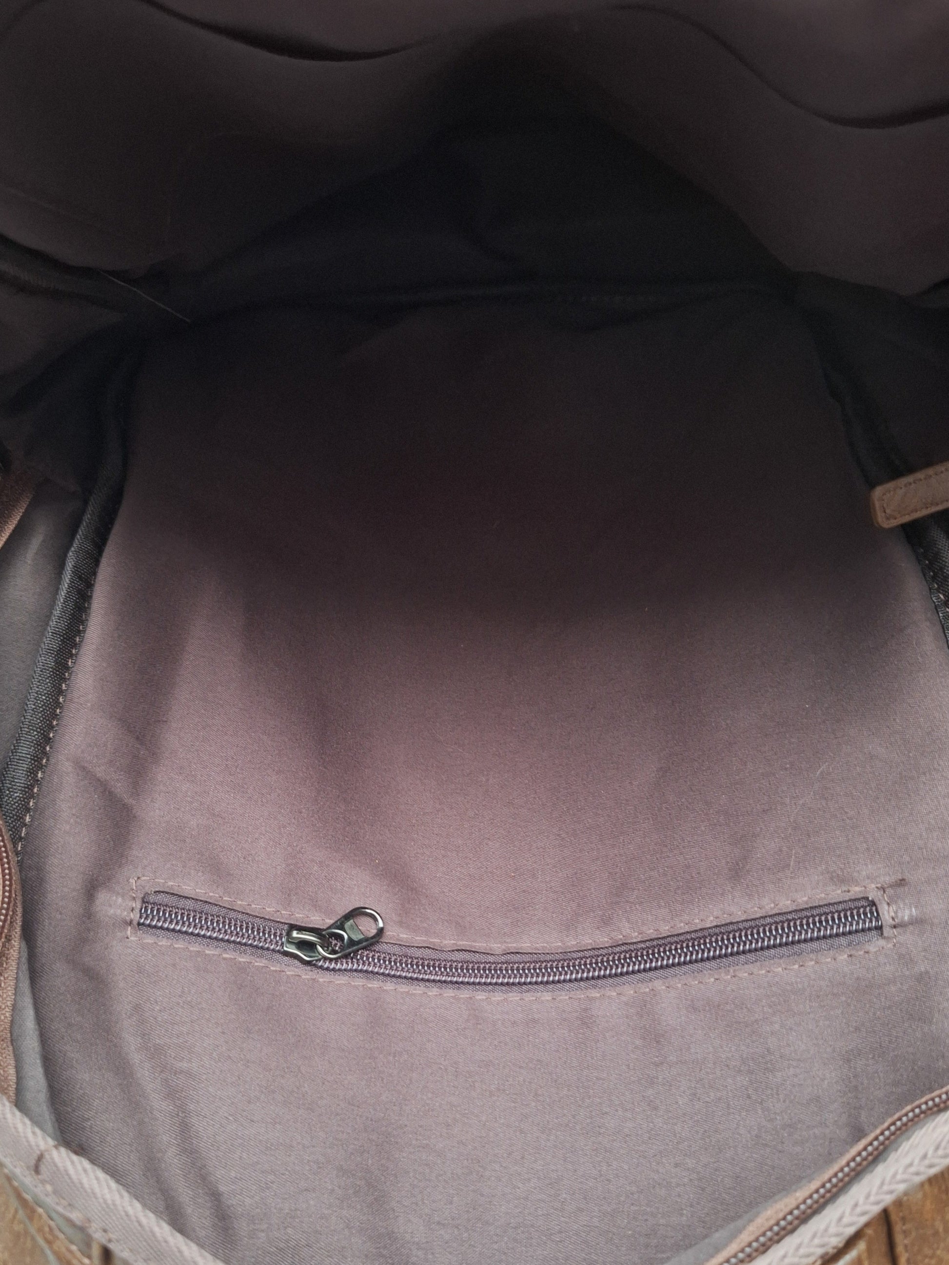 Mill The Sky: Super-MOOCH Large Rustic Tough Faux Leather World Travel Backpack. WASHED MOCCA BROWN. Distressed. Handmade (Copy) Mill The Sky