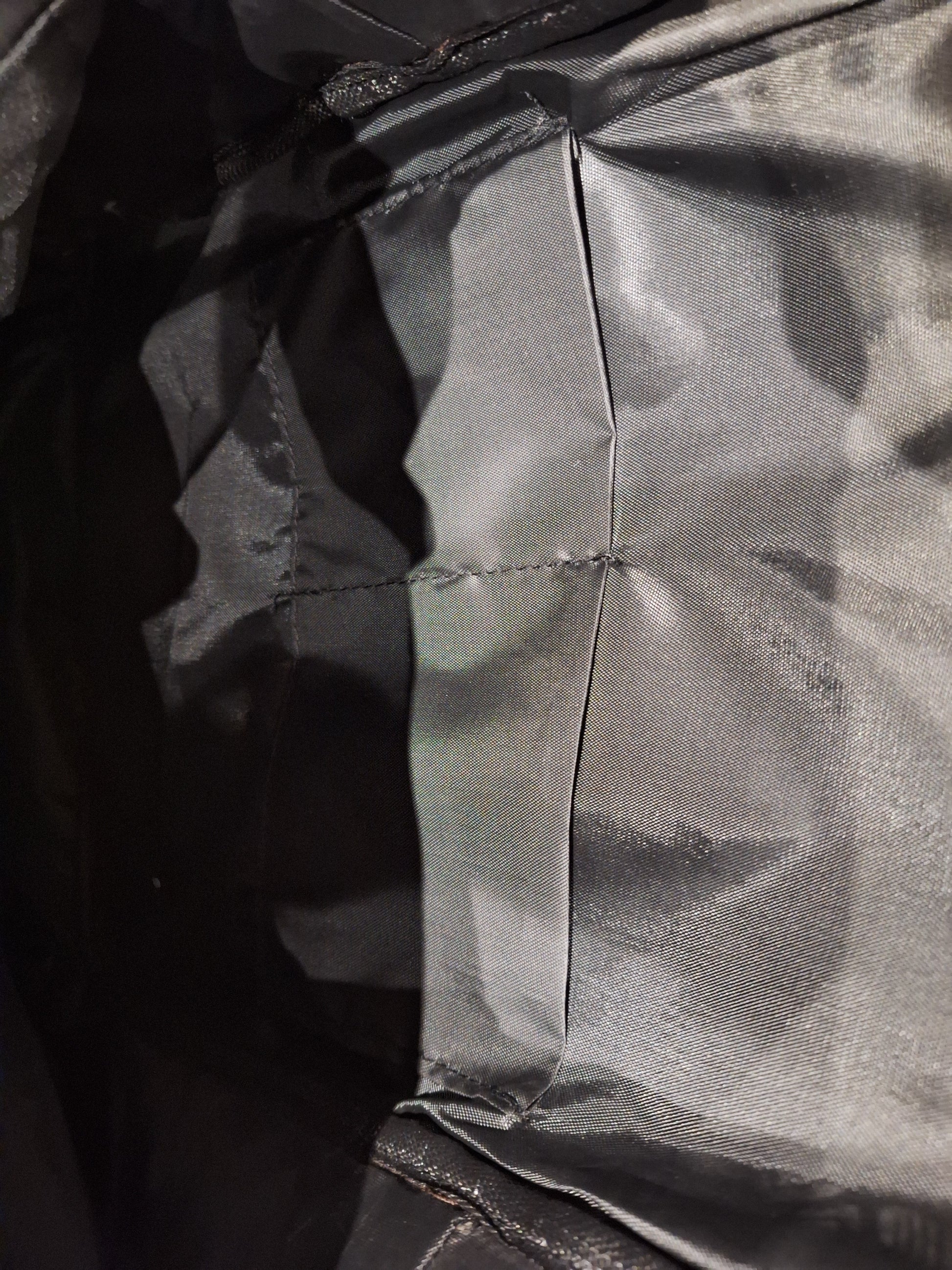 Mill The Sky: Tour-CUBE Top Holder Handcrafted Distressed Faux Leather Backpack. JET BLACK. Rectangular Fill. Mill The Sky