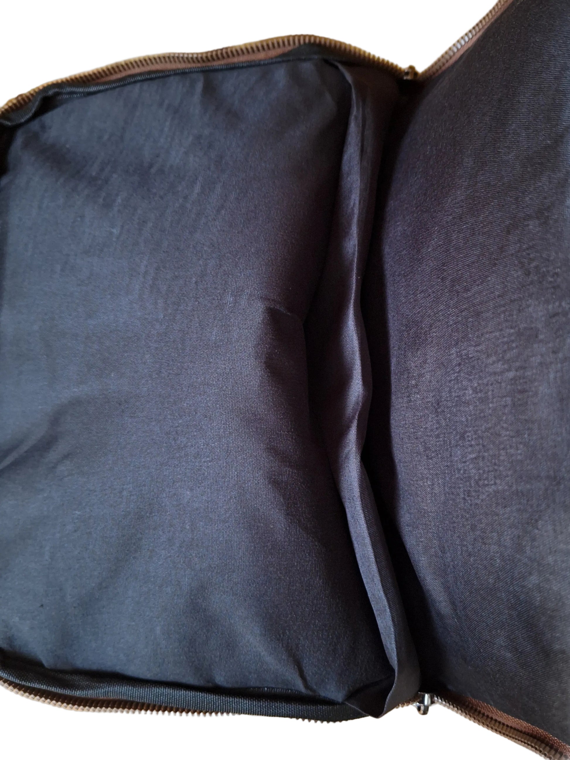 Mill The Sky: College-DROPOUT Double Mail Compartment Rustic Travel College School Backpack in Milk Chocolate Brown. Faux Leather. Mill The Sky