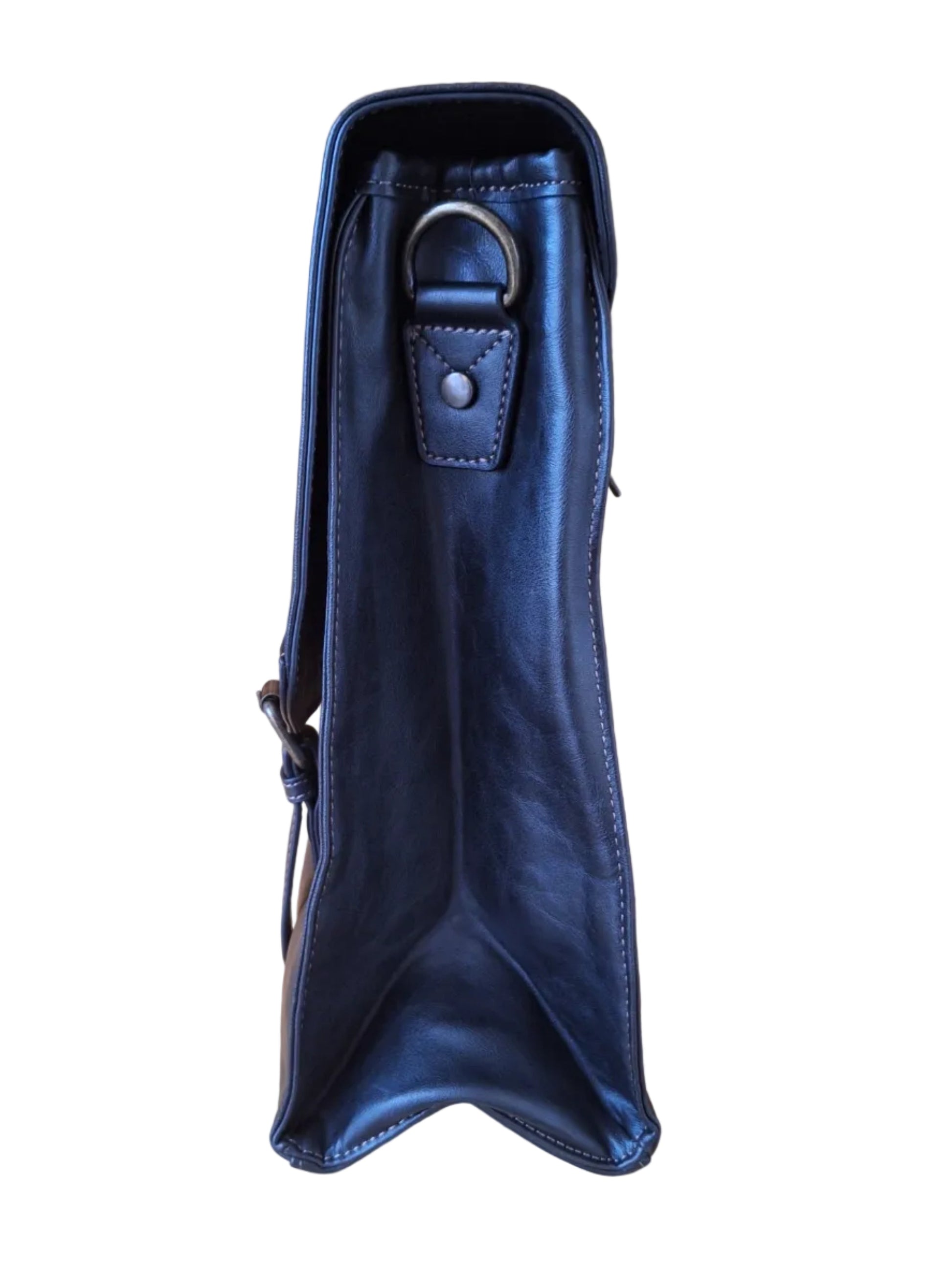 Mill The Sky: Folio-EXEC. Faux Leather Unisex Executive Office Study Laptop Bag in BLACK My Store