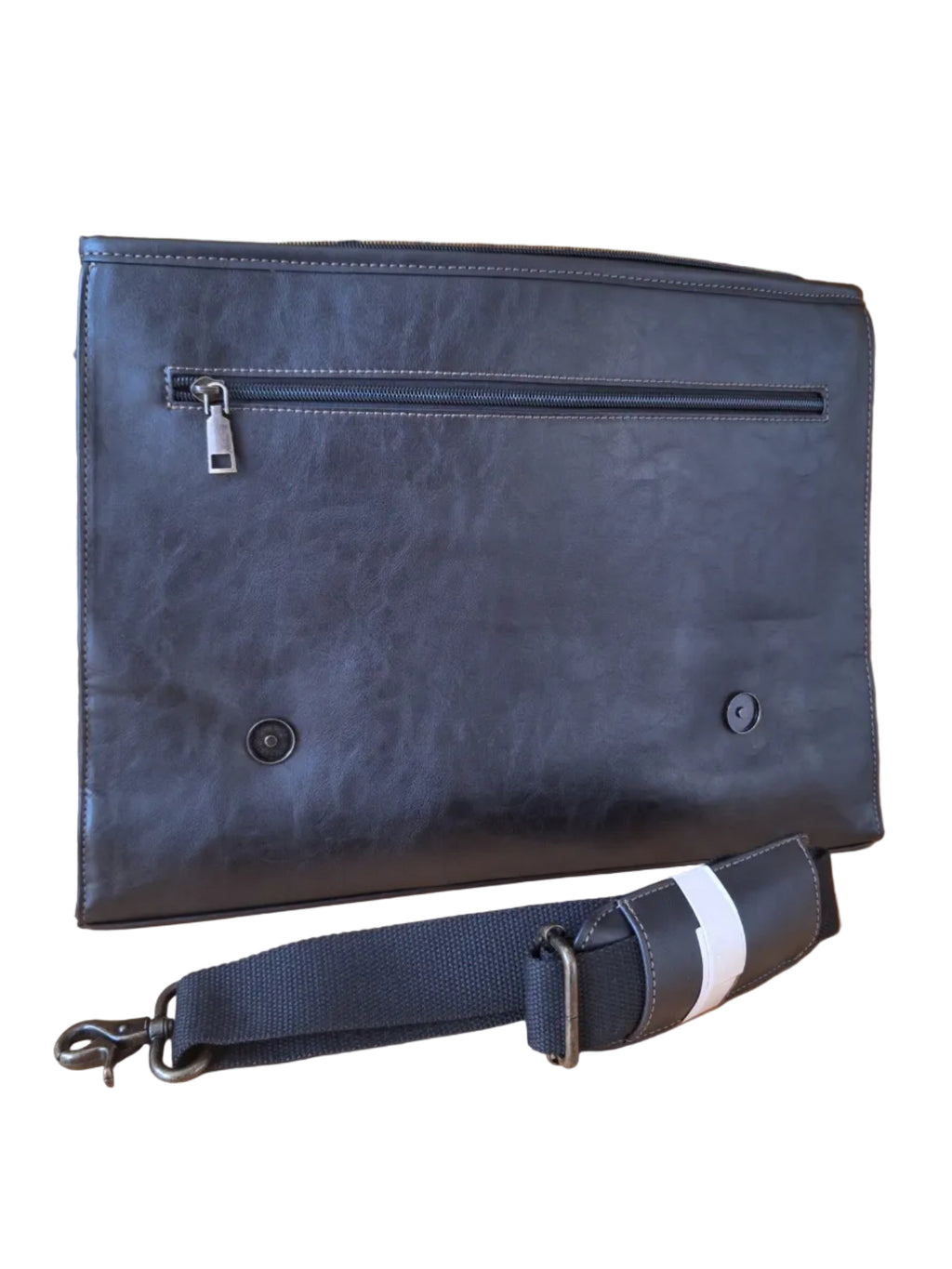 Mill The Sky: Folio-EXEC. Faux Leather Unisex Executive Office Study Laptop Bag in BLACK My Store