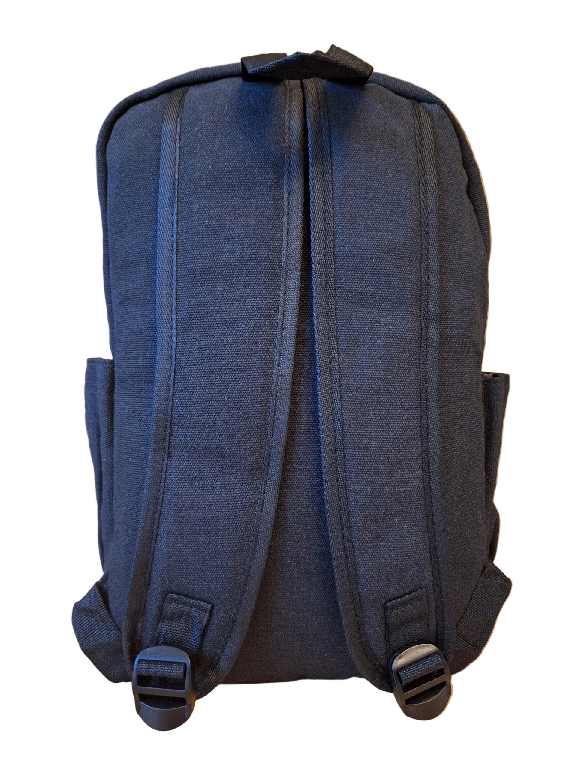 Mill The Sky: Lets-GO rustic and distressed heavy duty canvas cotton backpack in STONEWASHED BLACK My Store