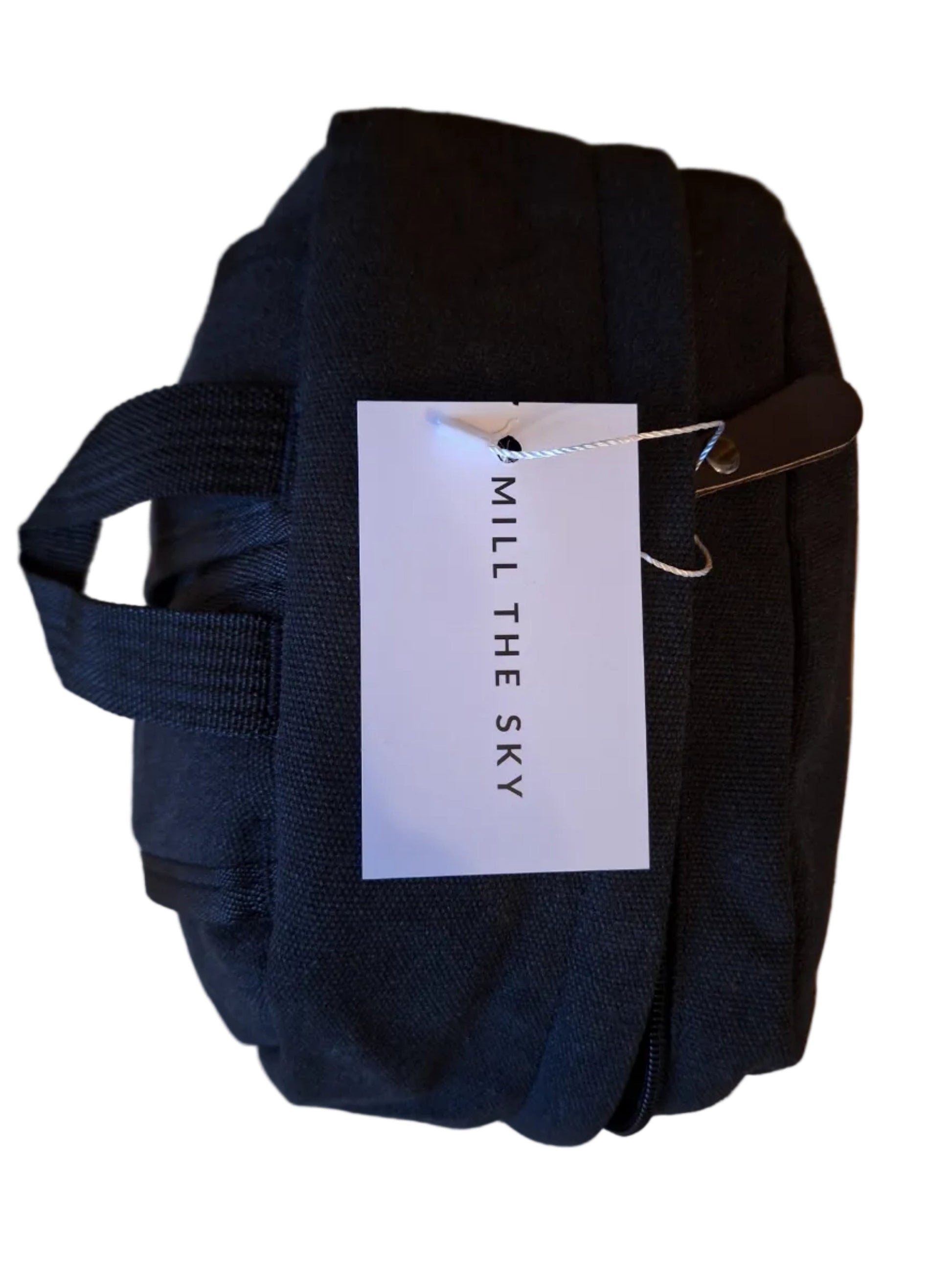 Mill The Sky: Lets-GO rustic and distressed heavy duty canvas cotton backpack in STONEWASHED BLACK My Store