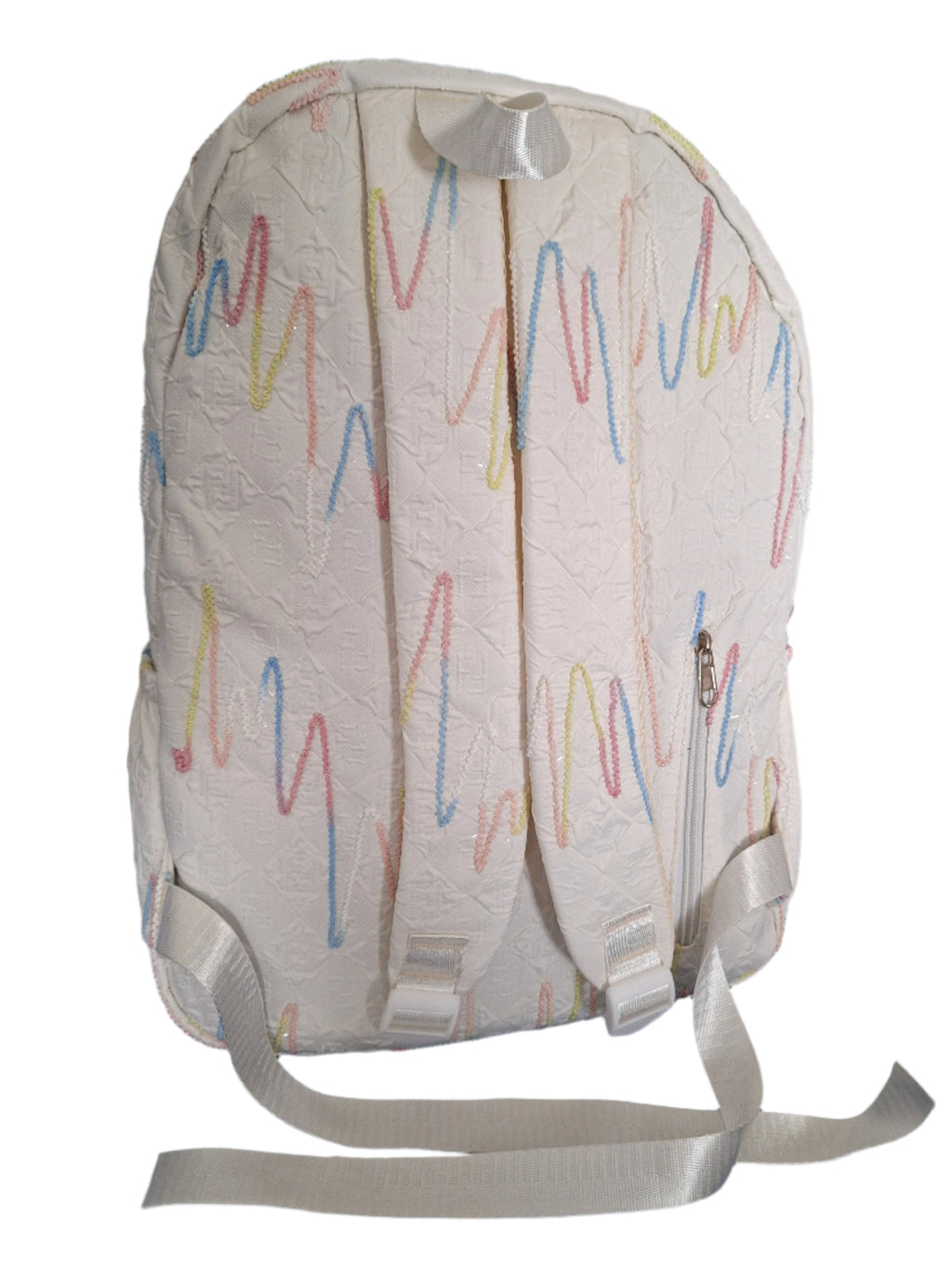 Mill The Sky: Angel-MARSHMALLOW Candy White & Rainbow Full Size Sparkle Backpack My Store