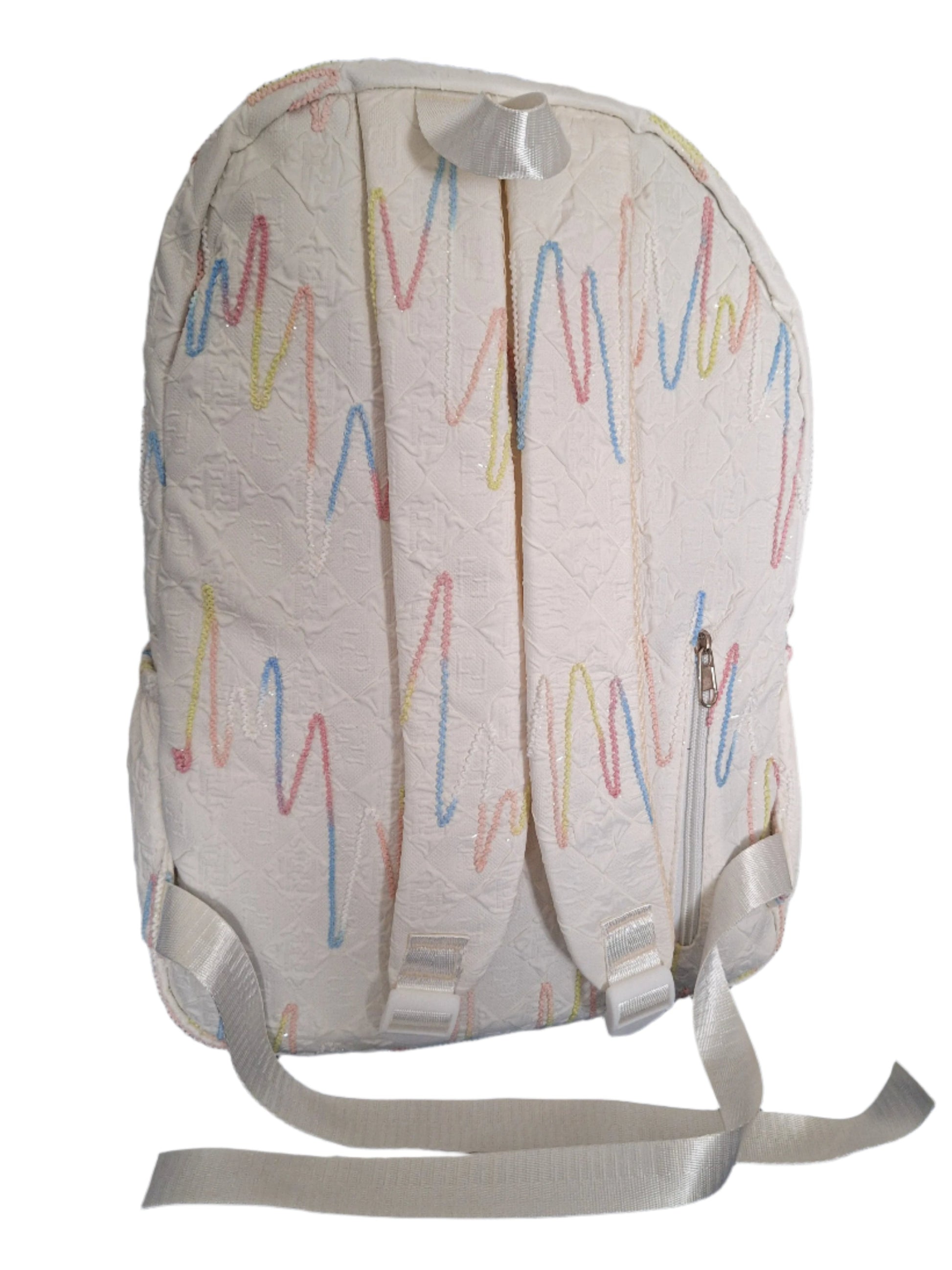 Mill The Sky: Angel-MARSHMALLOW Candy White & Rainbow Full Size Sparkle Backpack My Store